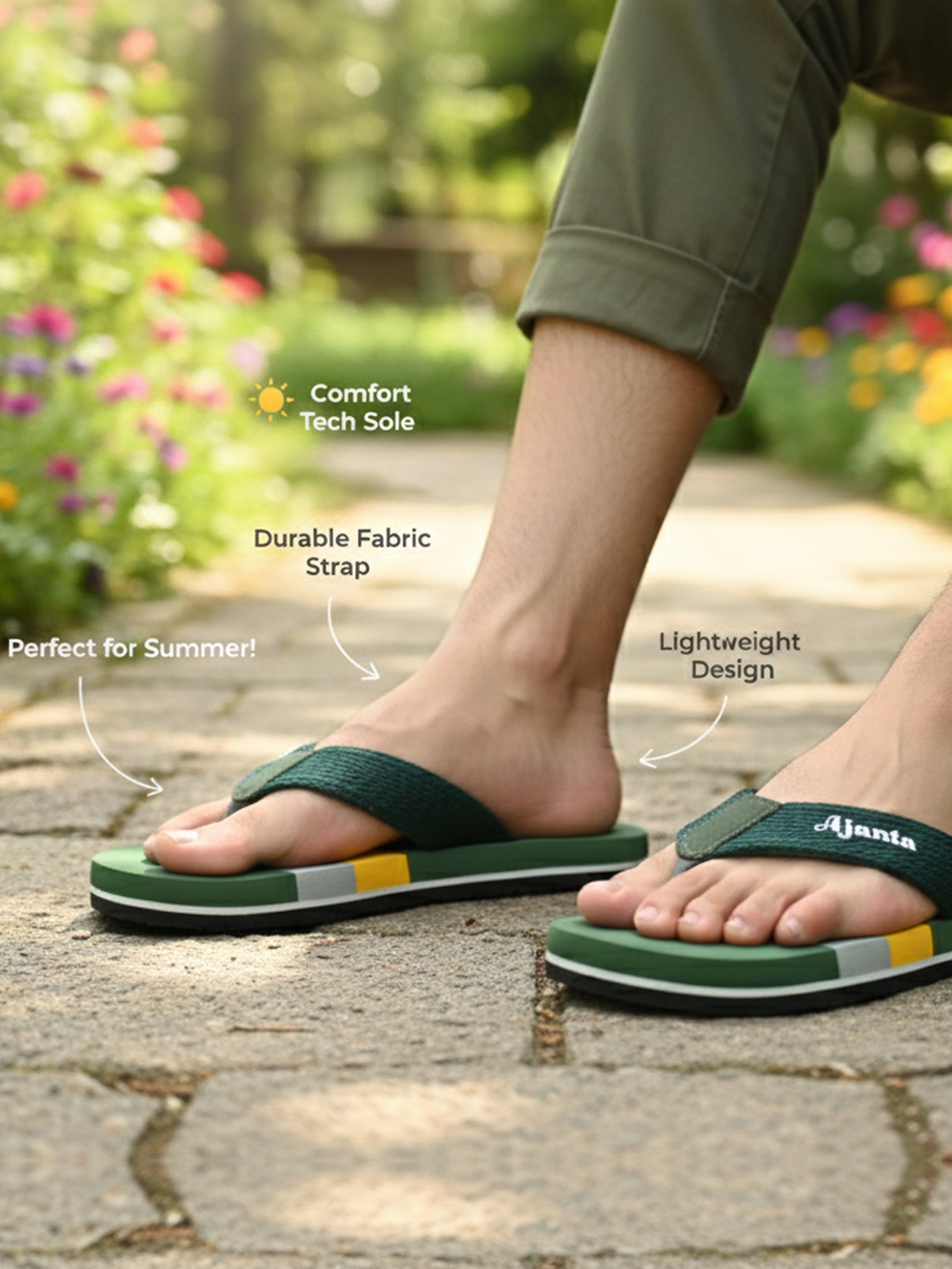 Ajanta Men’s Contemporary Daily-Wear Slipper with Soft Cushioned Footbed & Durable Build