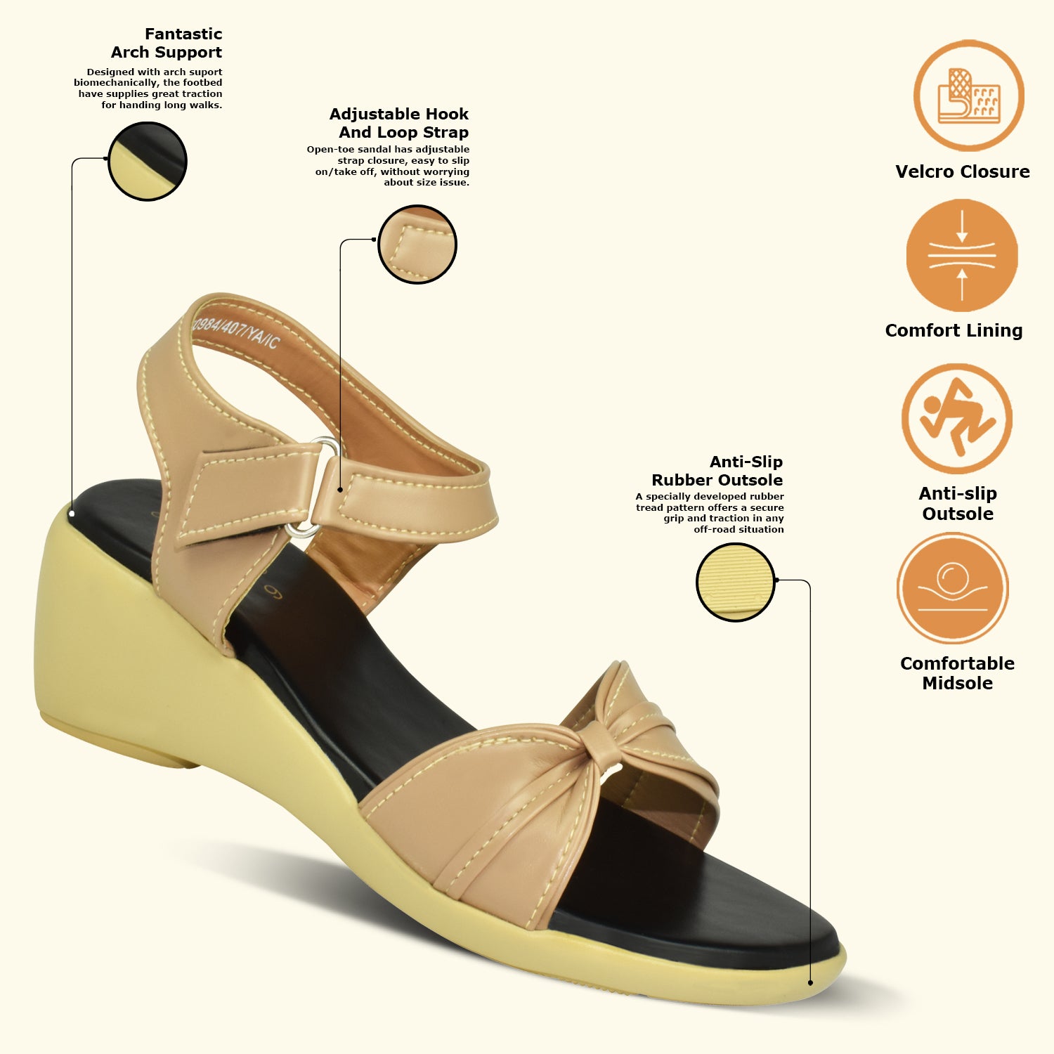 Ajanta Women Sandals with Adjustable Ankle Strap | Stylish Design and Cushioned Sandal for Office, Party and Formal Occasions EL4016