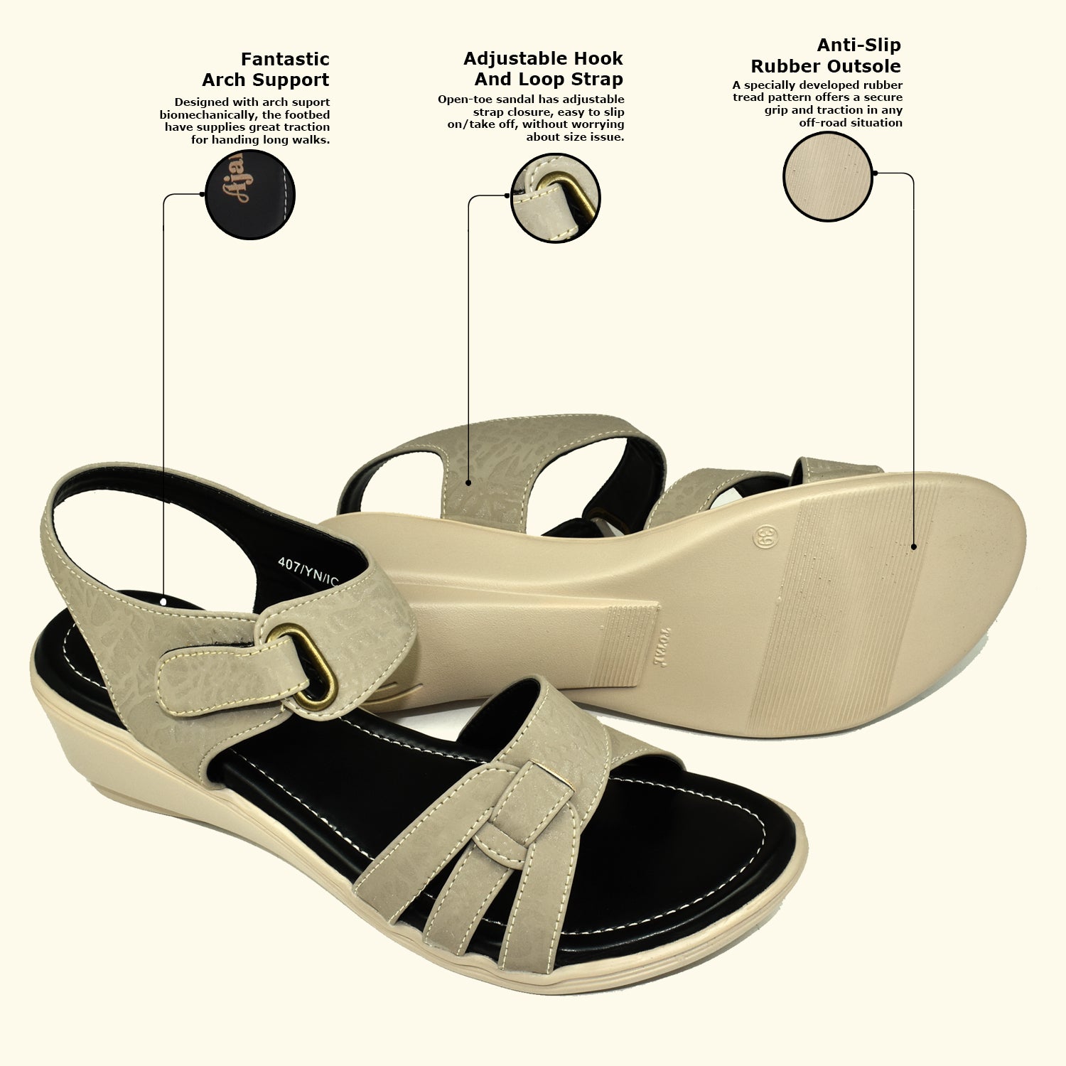 Ajanta Women Sandals with Adjustable Ankle Strap | Stylish Design and Cushioned Sandal for Office, Party and Formal Occasion EL4017