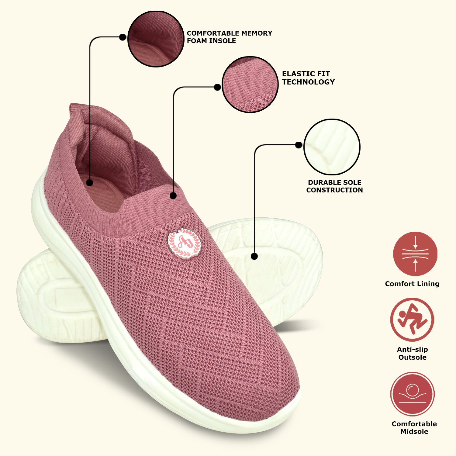 Ajanta Women’s Slip-On Casual Shoes