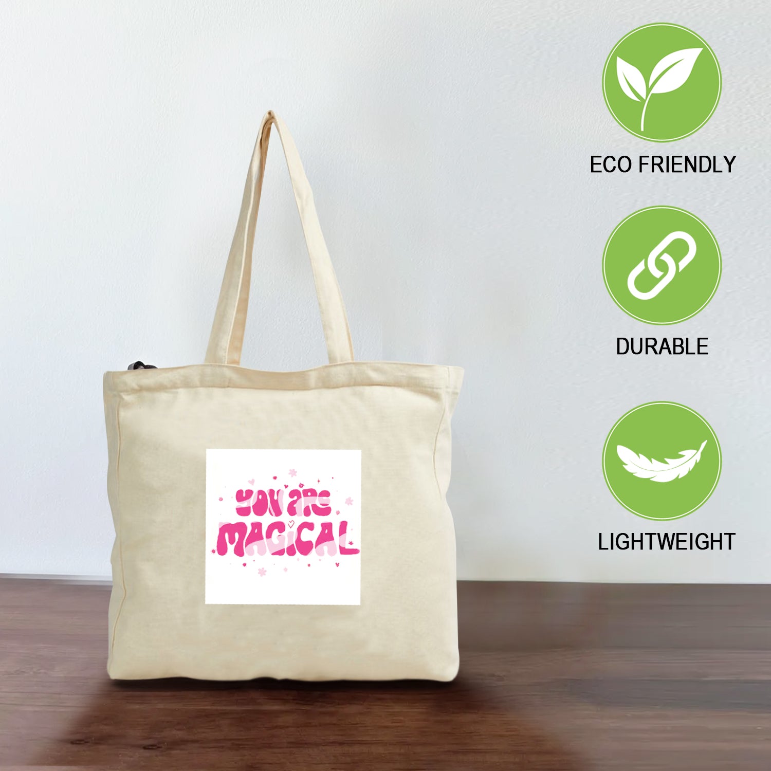 Ajanta Canvas Tote Bag for Women – Printed Zip Tote for Travel, Shopping & College