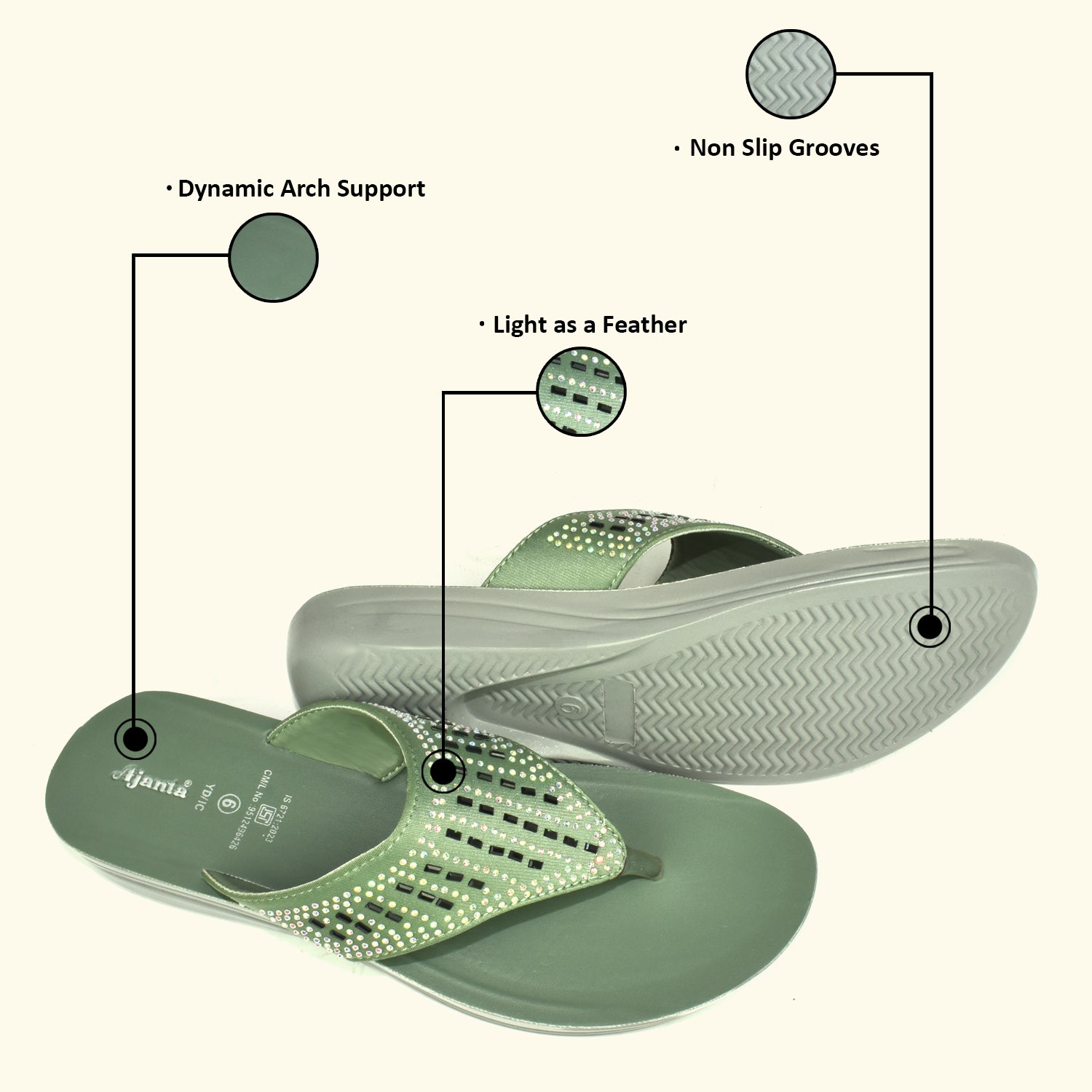 Ajanta Women Slipper | Casual Floaters | Home Use | Daliy-Wear | Anti Slip Outdoor Slipper For Women