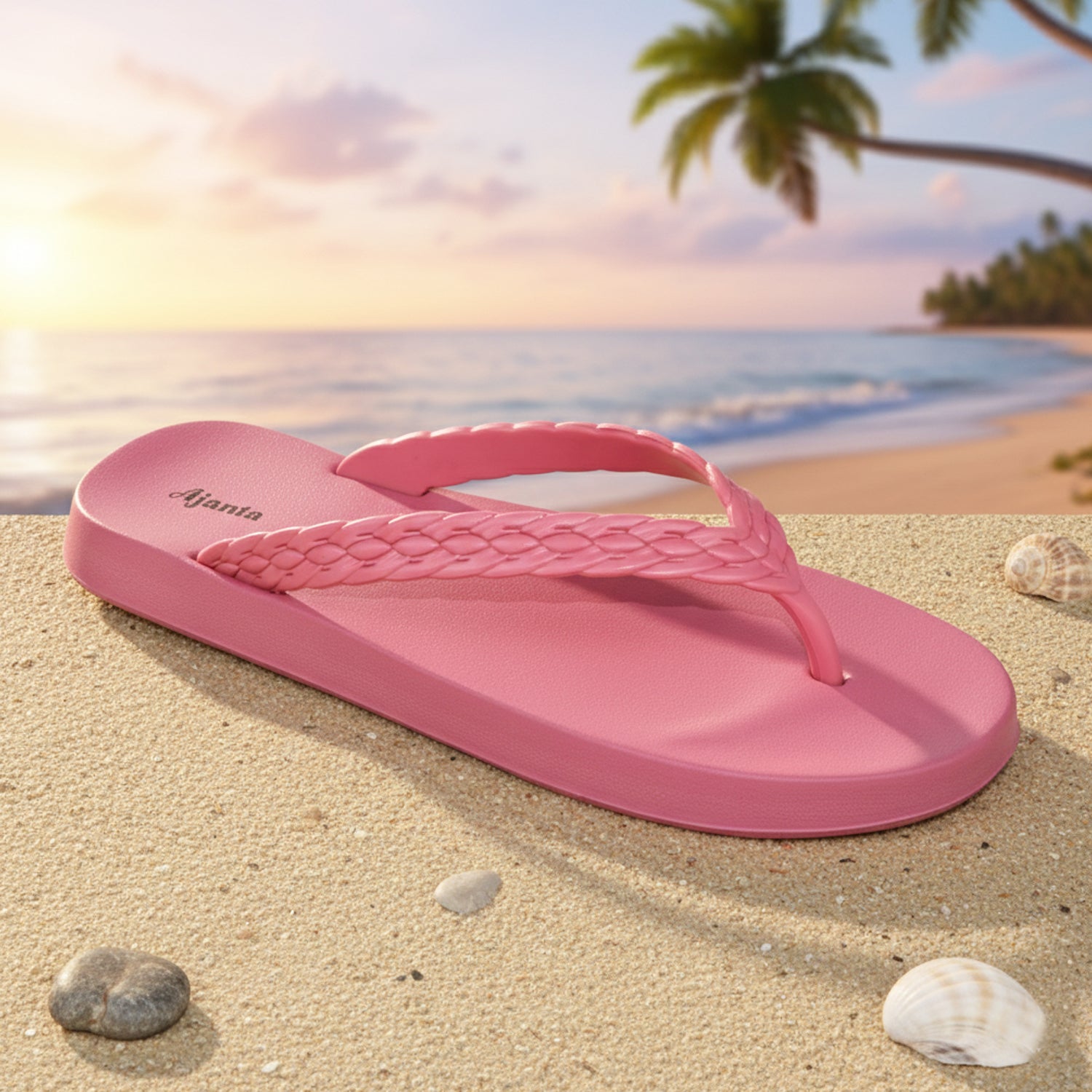 Ajanta Women’s Casual PVC Slip-On Slippers – Lightweight EVA Sole for Everyday Comfort-EL1044