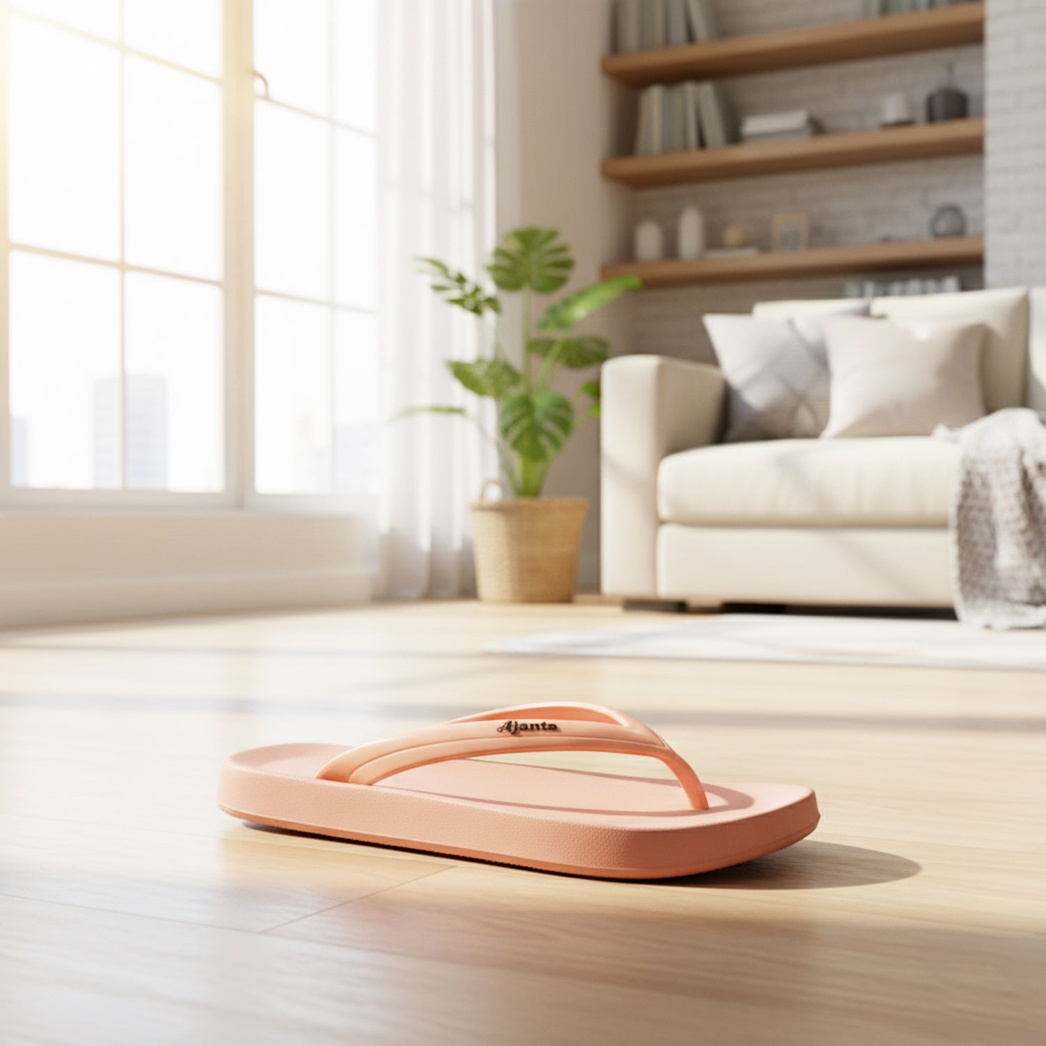 Ajanta Women’s Casual PVC Slip-On Slippers – Lightweight EVA Sole for Everyday Comfort-EL1048