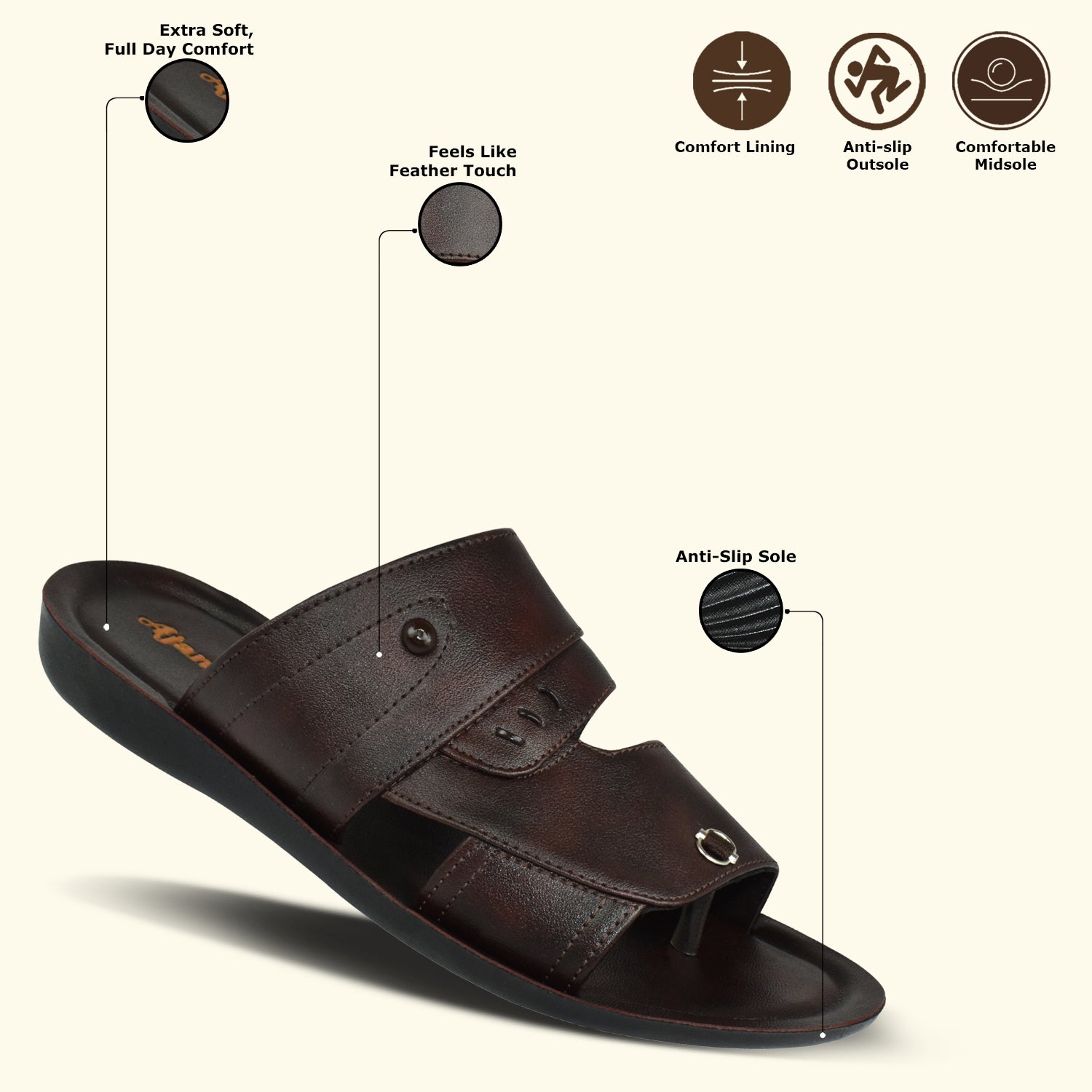 AJANTA Men Sandal| Stylish| Fancy| Comfortable Sandal For Men's And Boy's| Anti Slip Outdoor Sandal EG3008