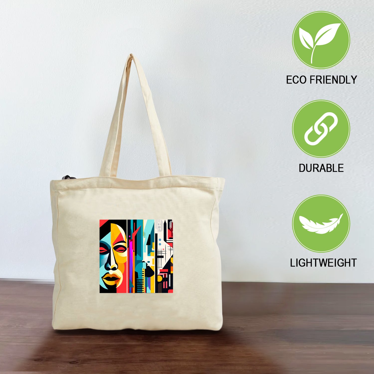 Ajanta Canvas Tote Bag for Women – Printed Zip Tote for Travel, Shopping & College