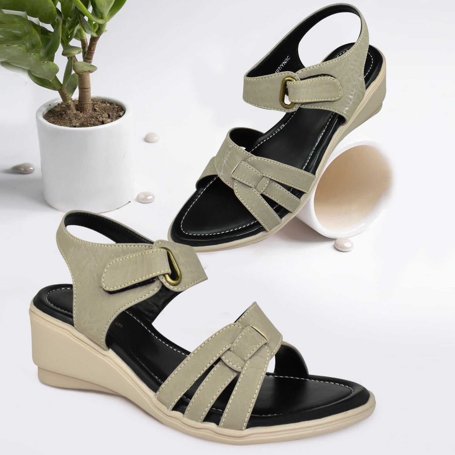 Ajanta Women Sandals with Adjustable Ankle Strap | Stylish Design and Cushioned Sandal for Office, Party and Formal Occasion EL4017