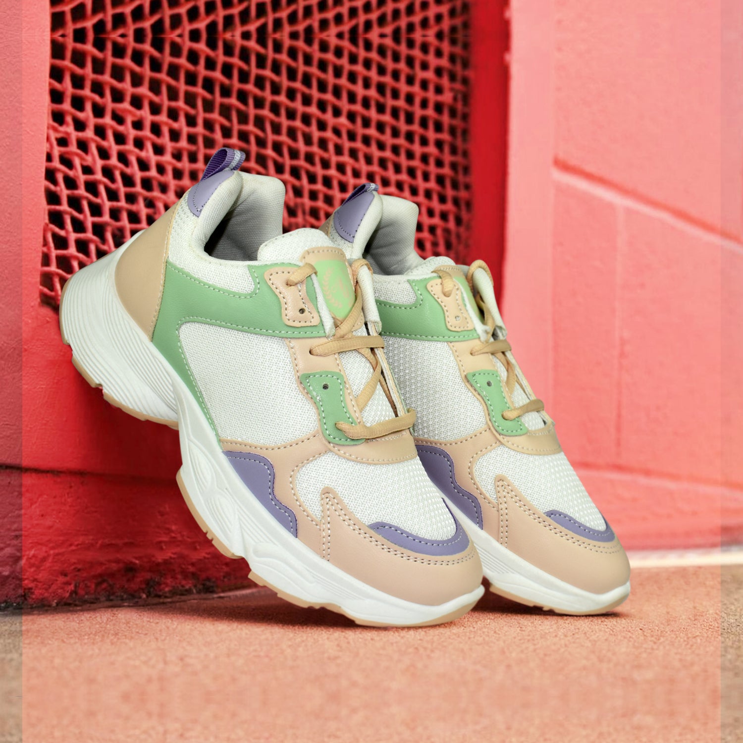 AJANTA Women Pink Lightning Chunky Sneakers | Stylish,Lightweight,Comfortable,Trendy Streetwear Sneakers EL5041