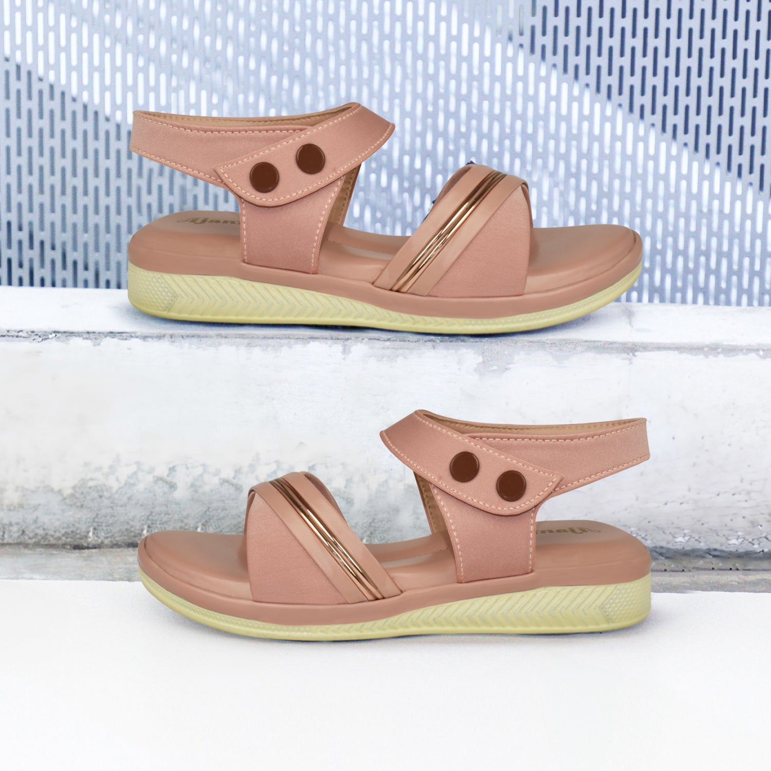 Ajanta Women Sandals with Adjustable Ankle Strap | Stylish Design and Cushioned Sandal for Office, Party and Formal Occasions EL4015