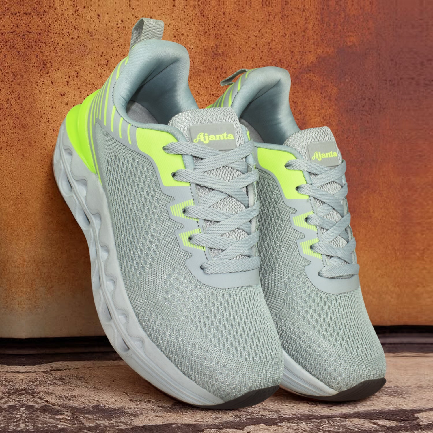 AJANTA Apex Flex TEXTURED Men’s Sports Shoes | Lightweight | Breathable Textile | Lace-Up Design With Knit Upper & Flexible Sole EG1037