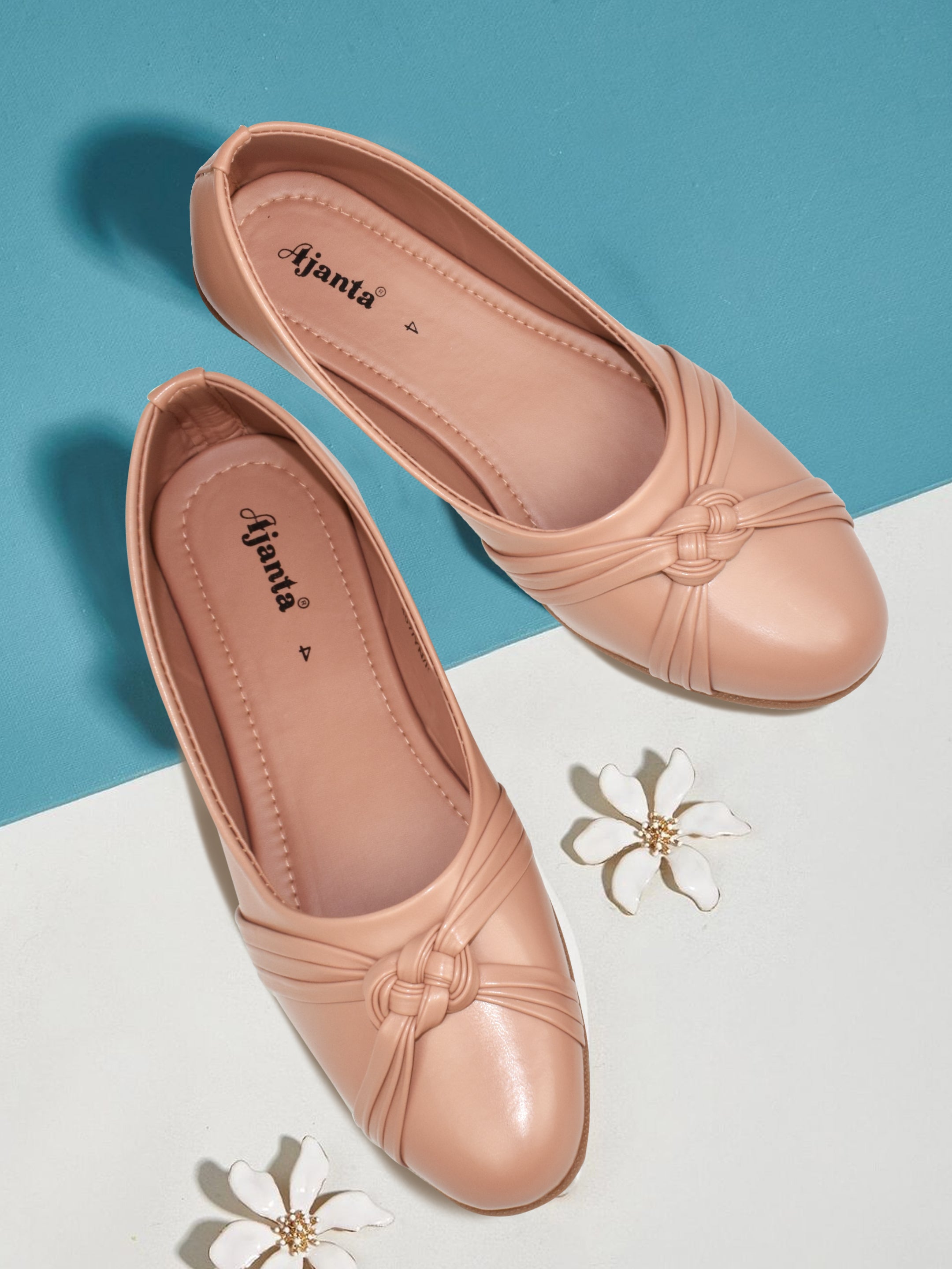 AJANTA Women's Pink Rexine Upper, PVC Sole Closed Toe Bellies SL0898