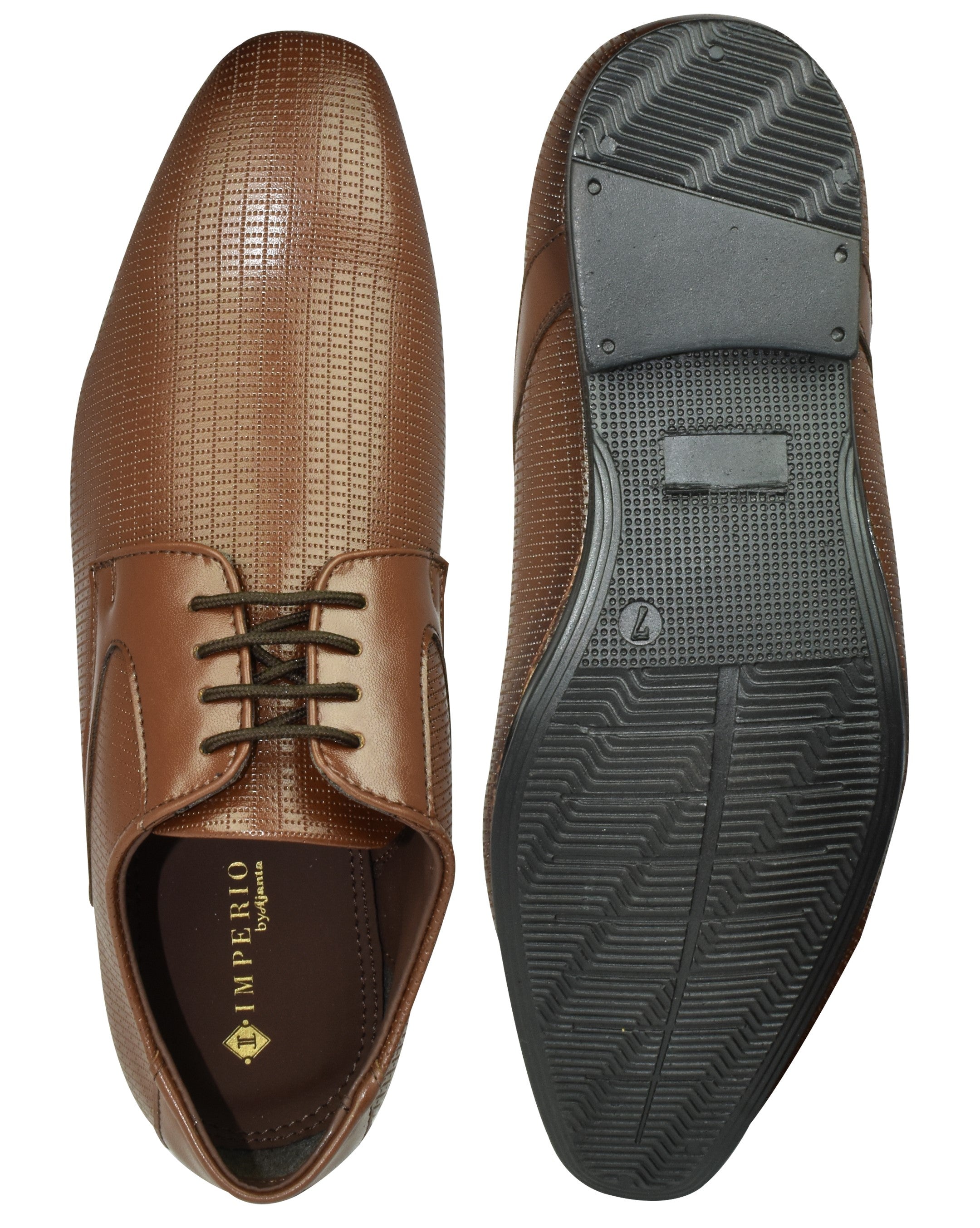 Imperio by Ajanta Men’s Tan Lace-Up Formal Shoes