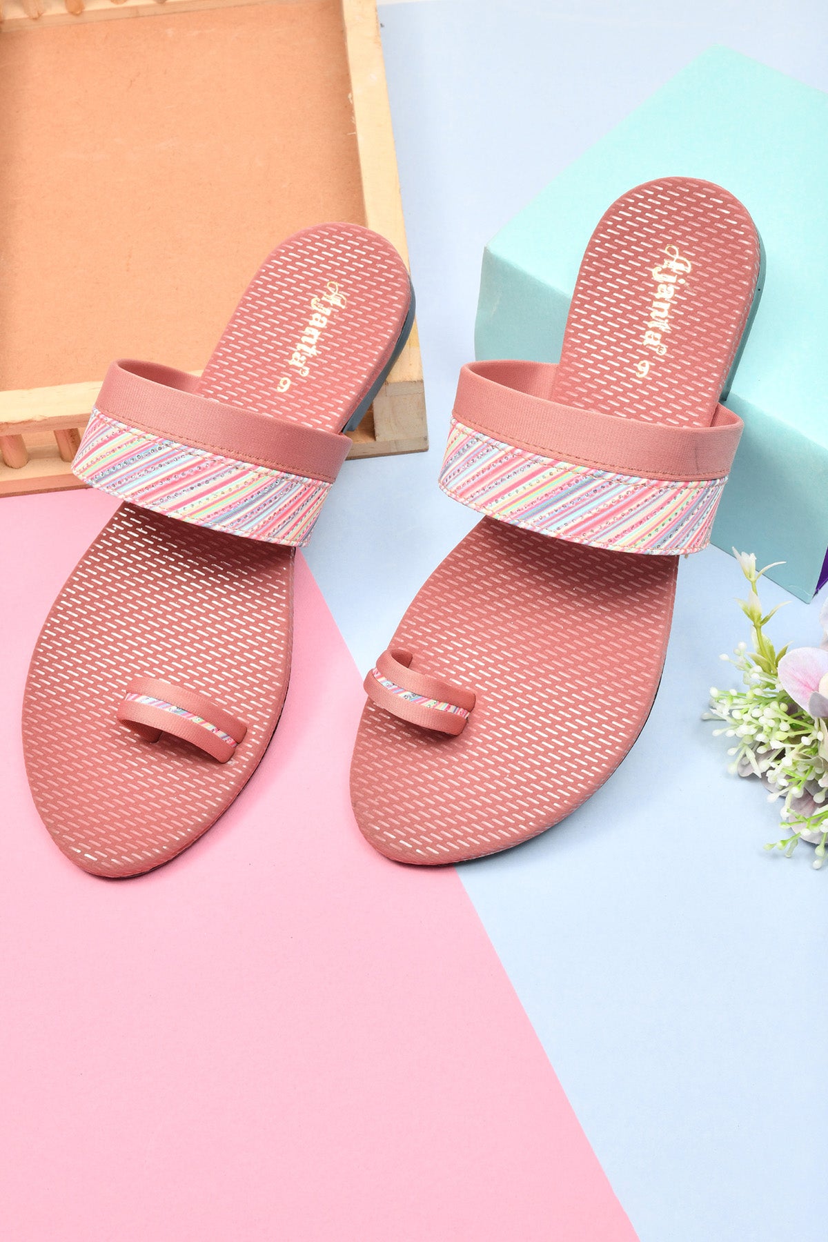 Ajanta Women Flat Sandal / Comfortable Fit with Anti-Skid Protection / Stylish & Lightweight Sandal EL2007