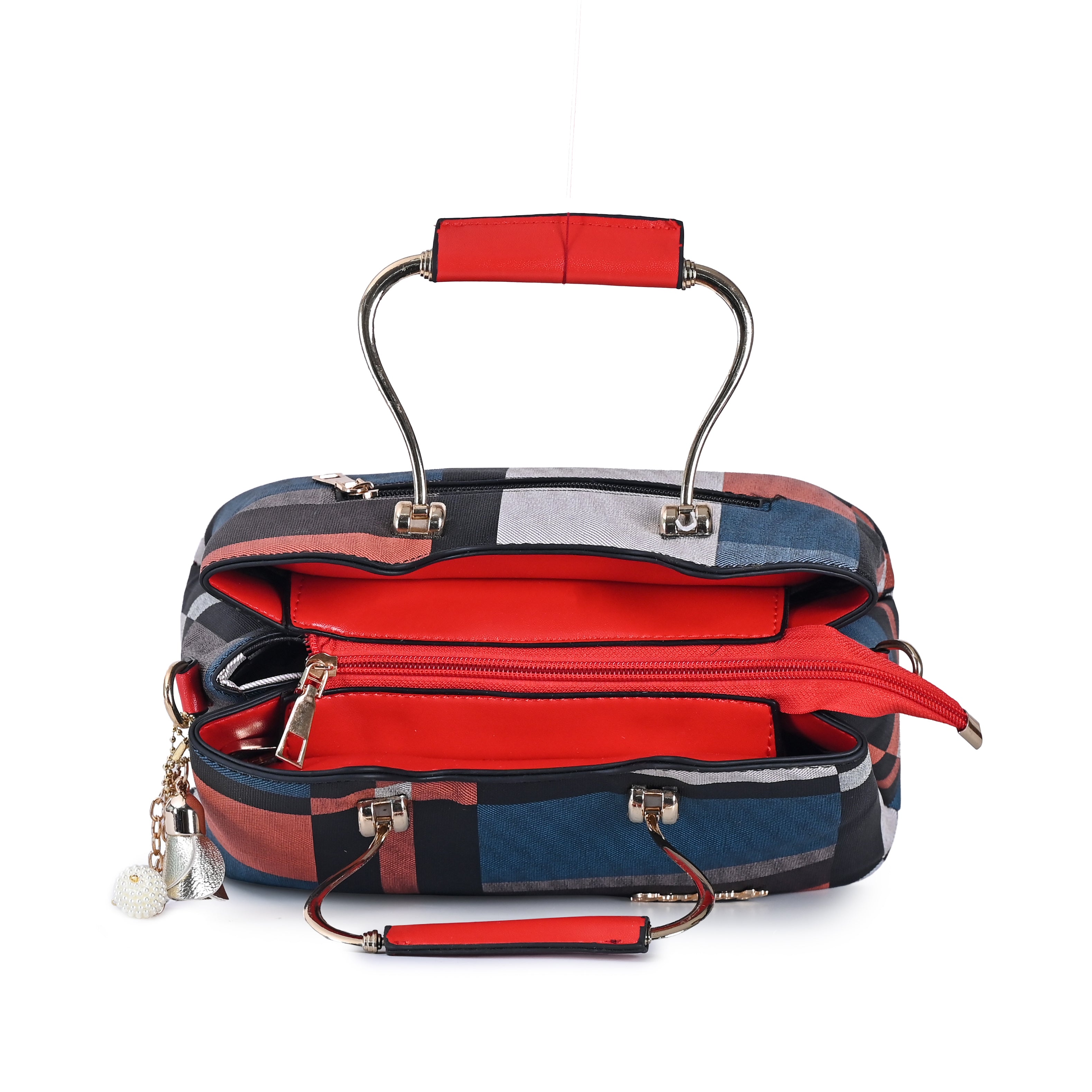 QIARRA Women's Checkered bag, Trendy Handbag, Stylish & Fashionable Check Pattern Purse for Everyday Use VB8101