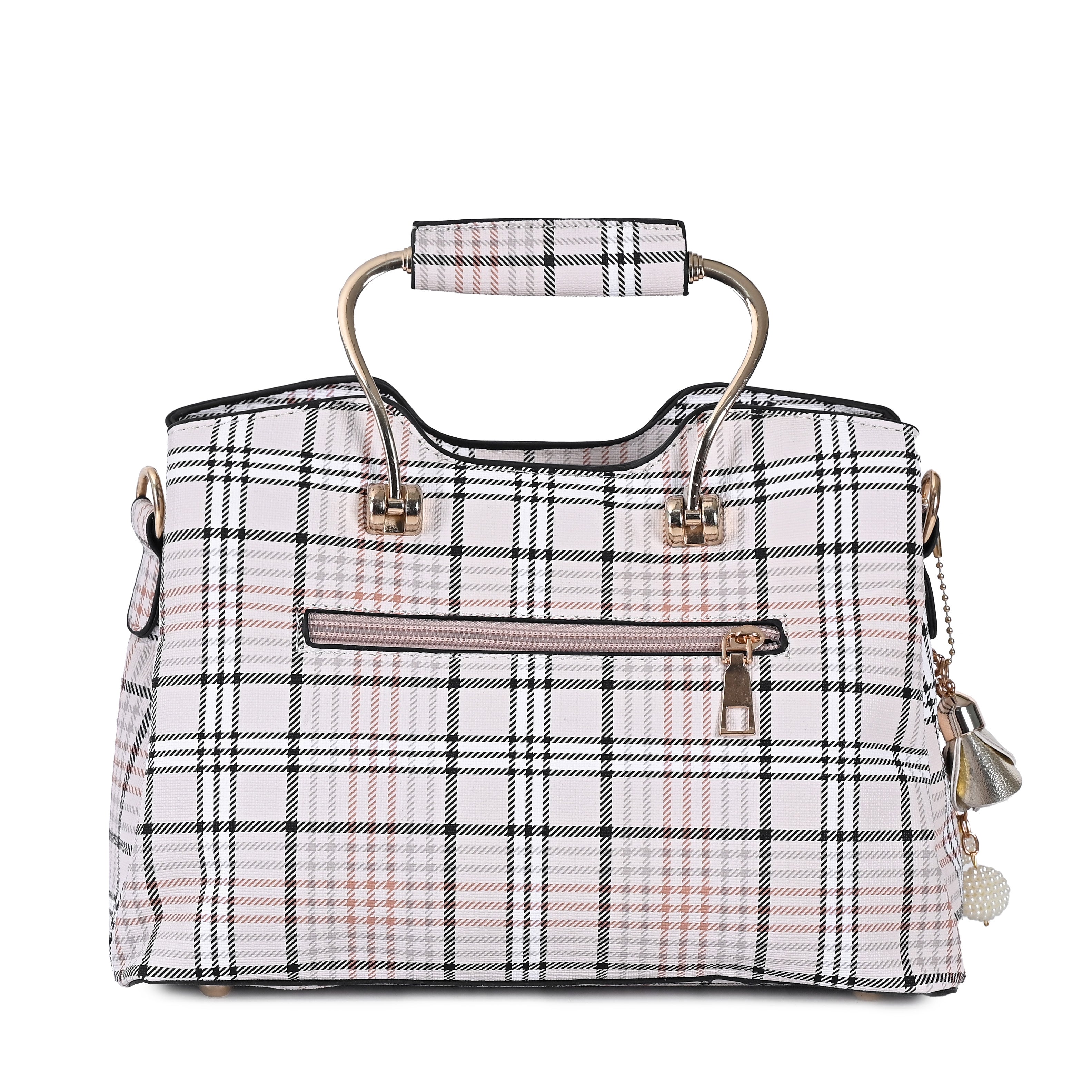 QIARRA Women's Multicolor bag, Trendy Handbag, Stylish & Fashionable Check Pattern Purse for Everyday Use VB8100