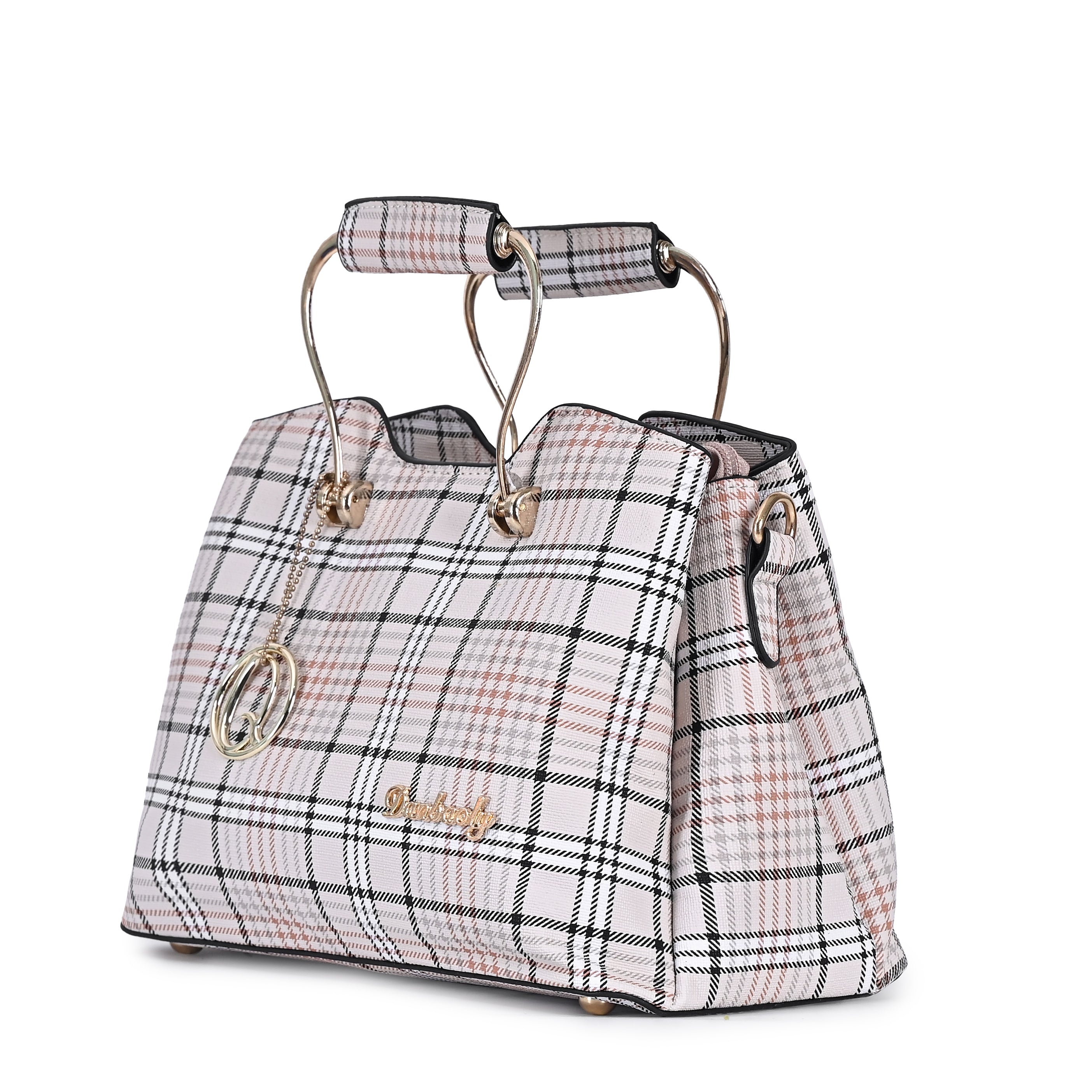 QIARRA Women's Multicolor bag, Trendy Handbag, Stylish & Fashionable Check Pattern Purse for Everyday Use VB8100