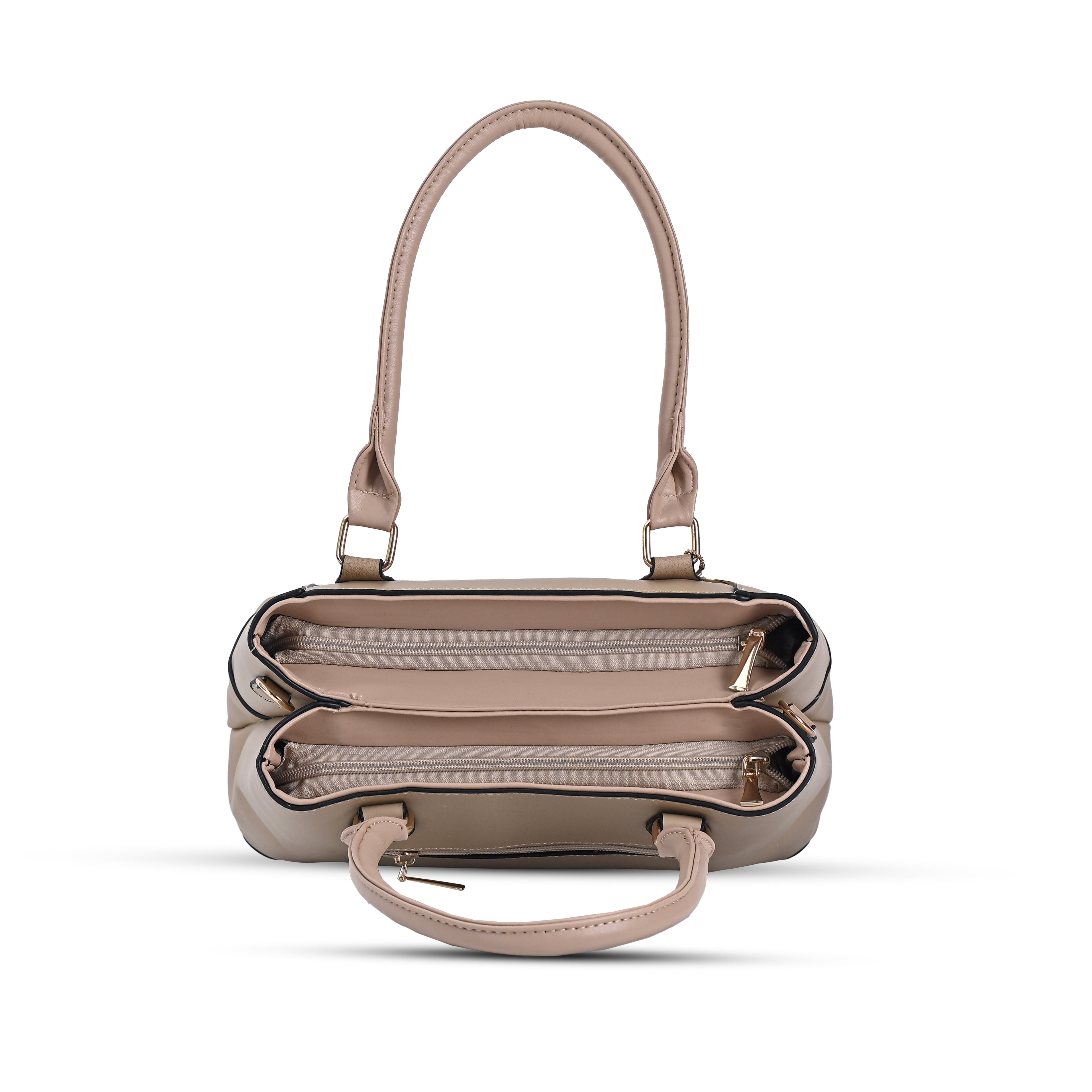 QIARRA Women's Beige Small Satchel Bag- Stylish,Casual,Daily Handbag, Purse For Women VB8082