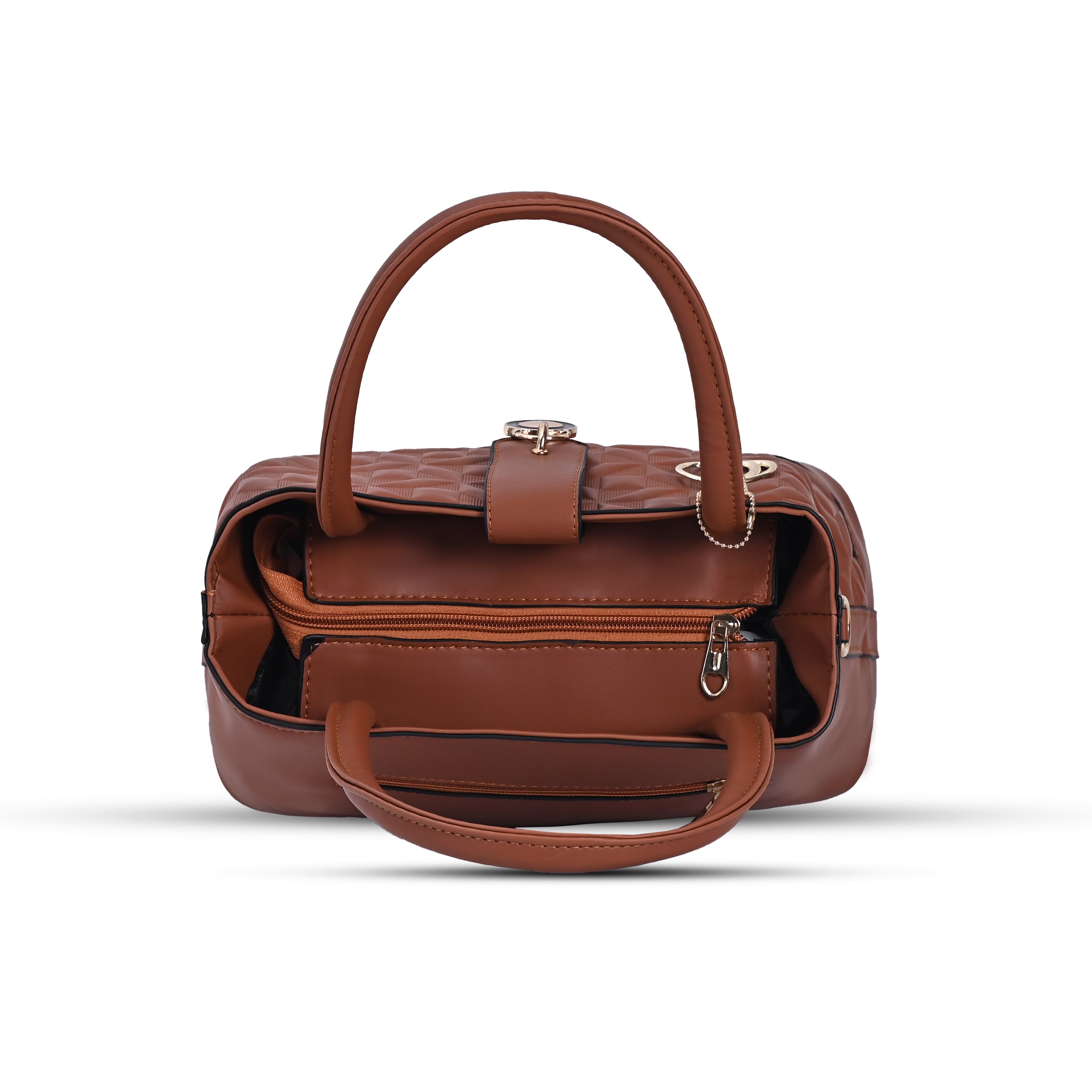 QIARRA Women's Tan Handbag For Office And College | Daily & Travel Use | Satchel Bag for Work | Lightweight Vanity Handbag for Women| Gift For Women VB8055