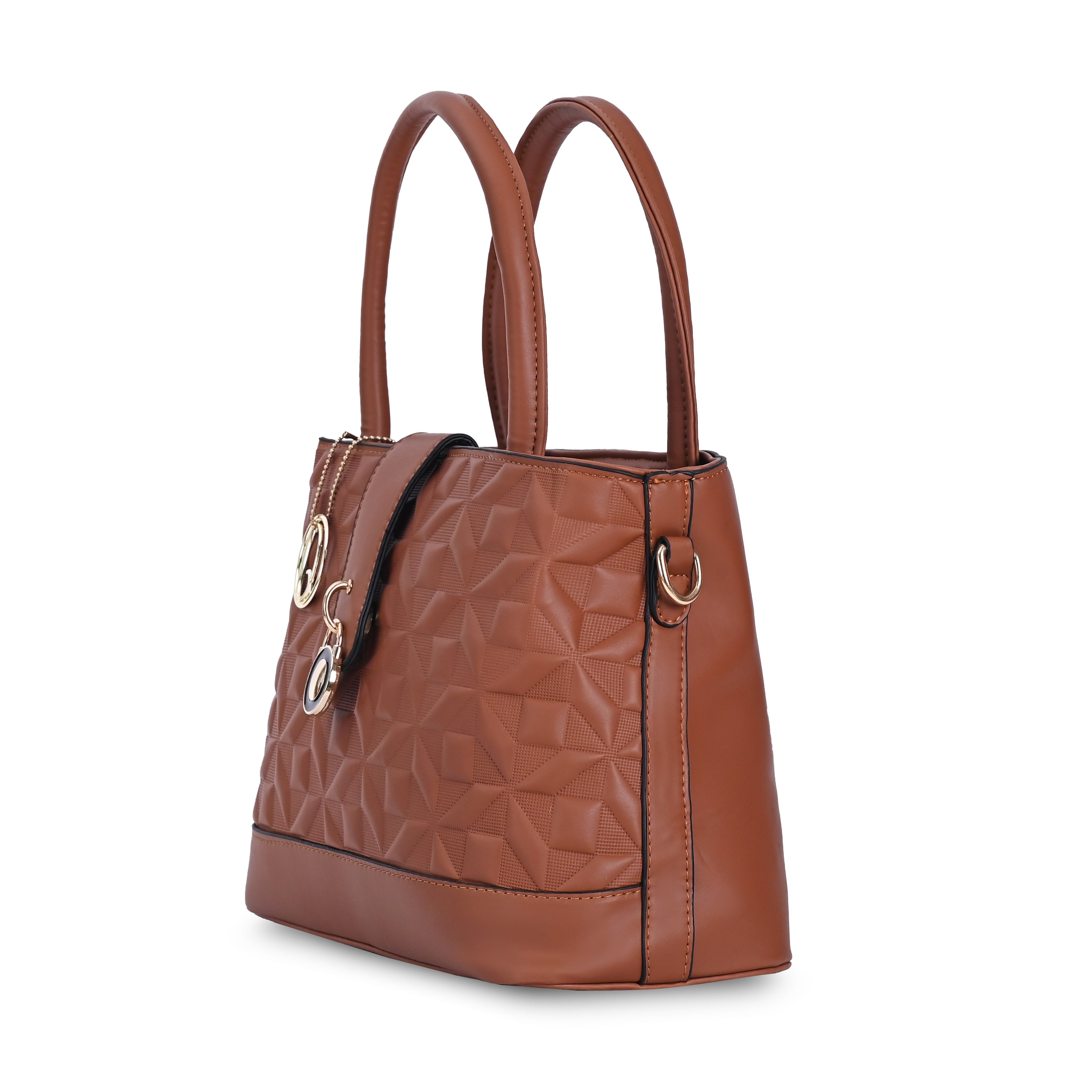 QIARRA Women's Tan Handbag For Office And College | Daily & Travel Use | Satchel Bag for Work | Lightweight Vanity Handbag for Women| Gift For Women VB8055