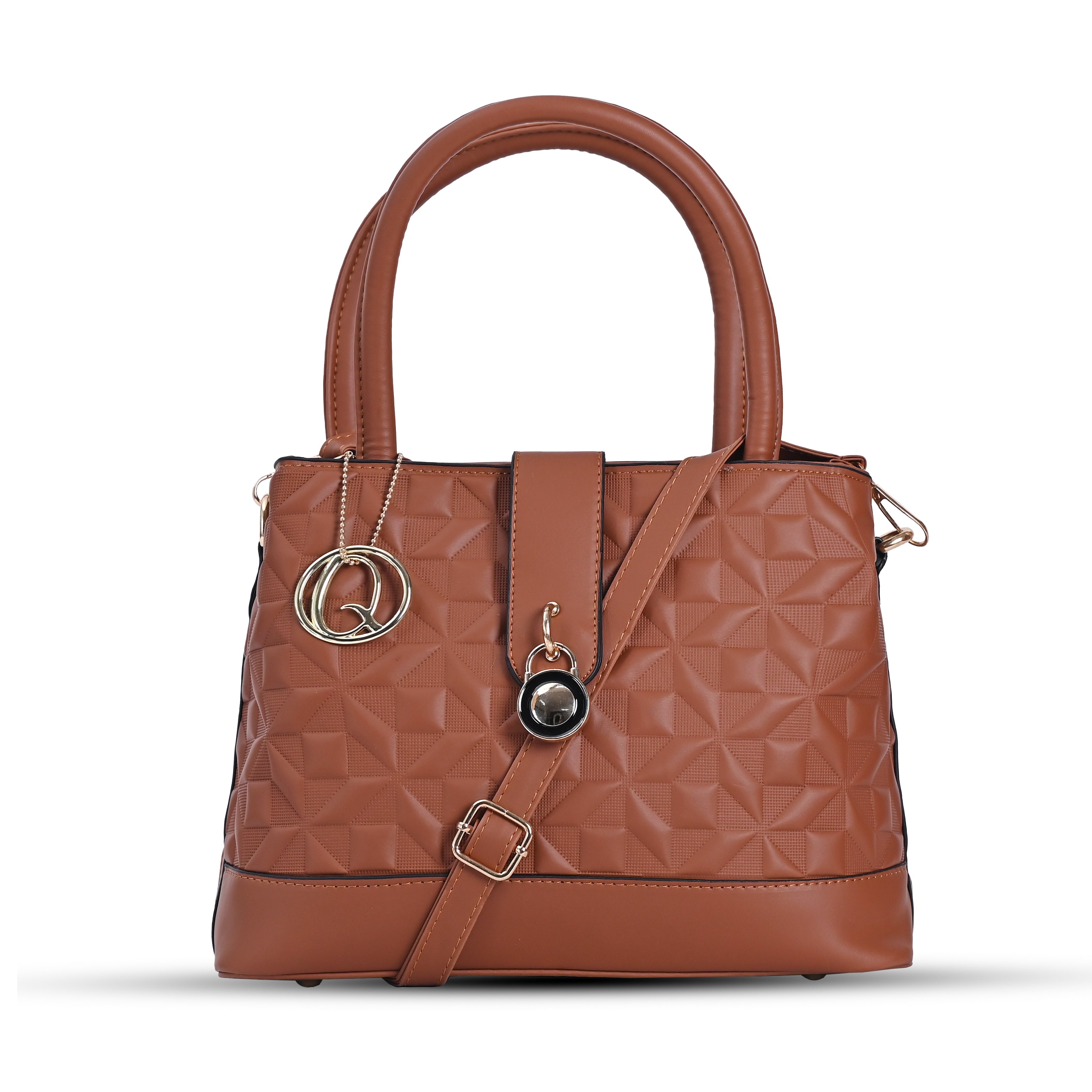 QIARRA Women's Tan Handbag For Office And College | Daily & Travel Use | Satchel Bag for Work | Lightweight Vanity Handbag for Women| Gift For Women VB8055