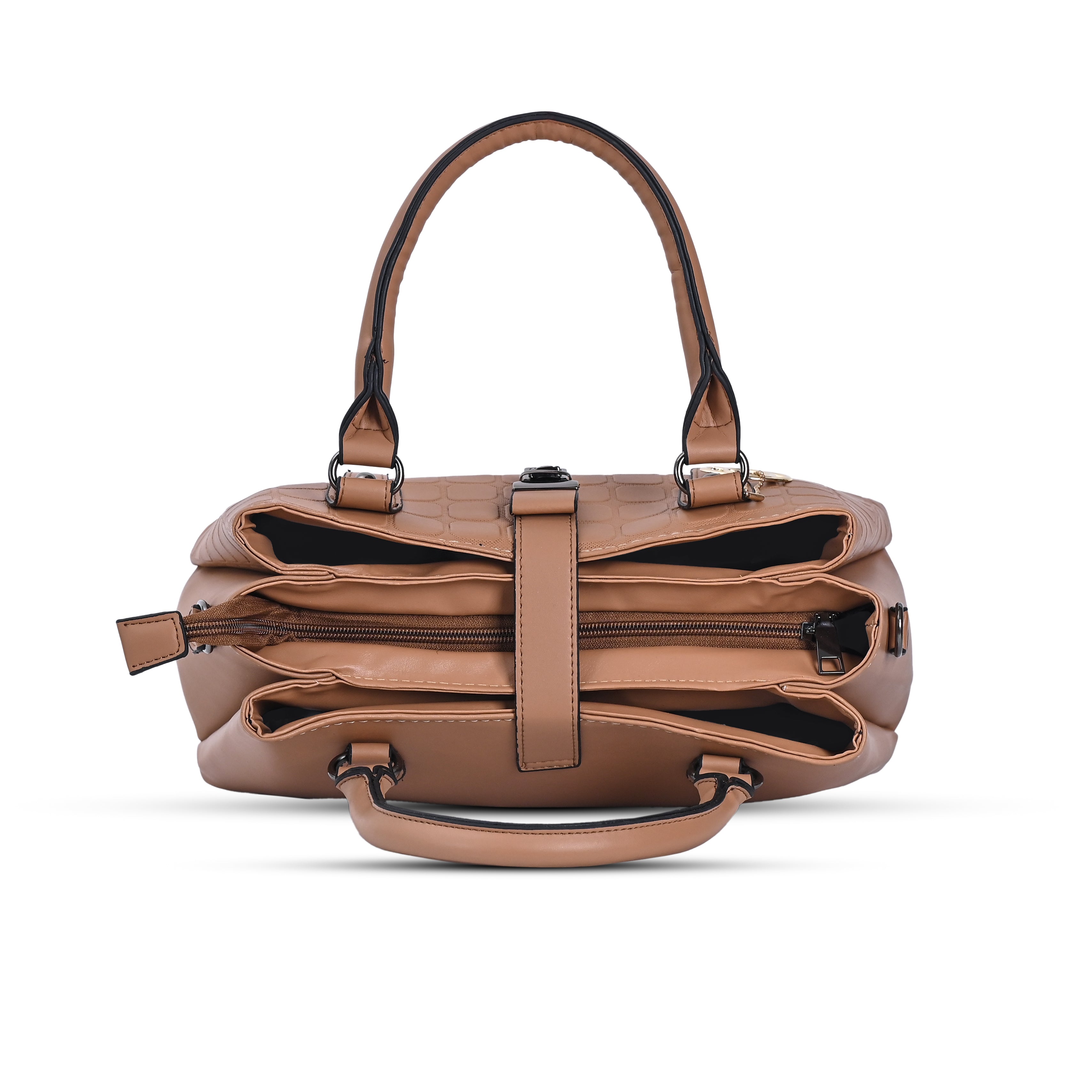 QIARRA Women's Beige Trendy Handbag Modern Everyday Handbag With Minimalist Design VB8034