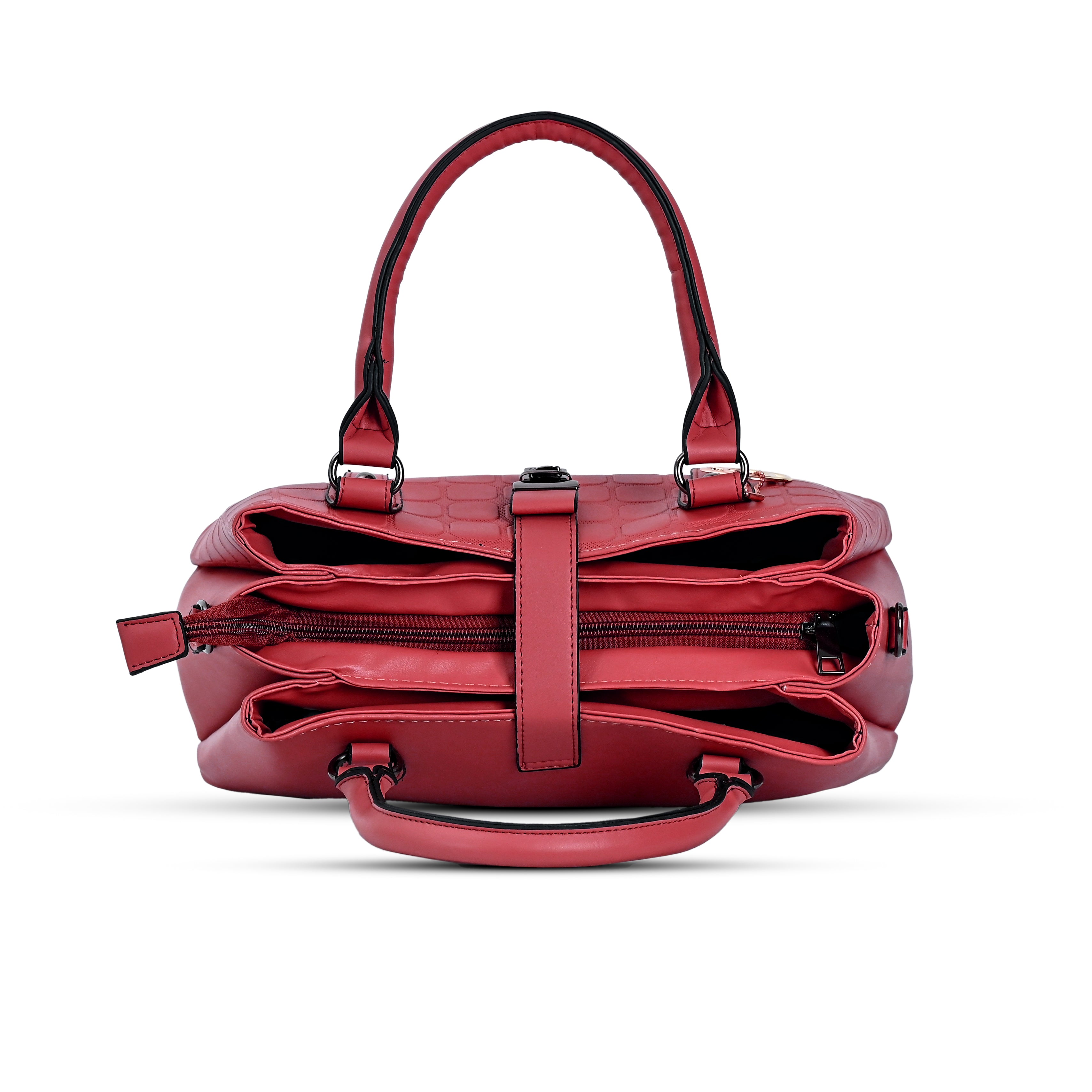 QIARRA Women's Maroon Trendy Handbag Modern Everyday Handbag With Minimalist Design VB8039