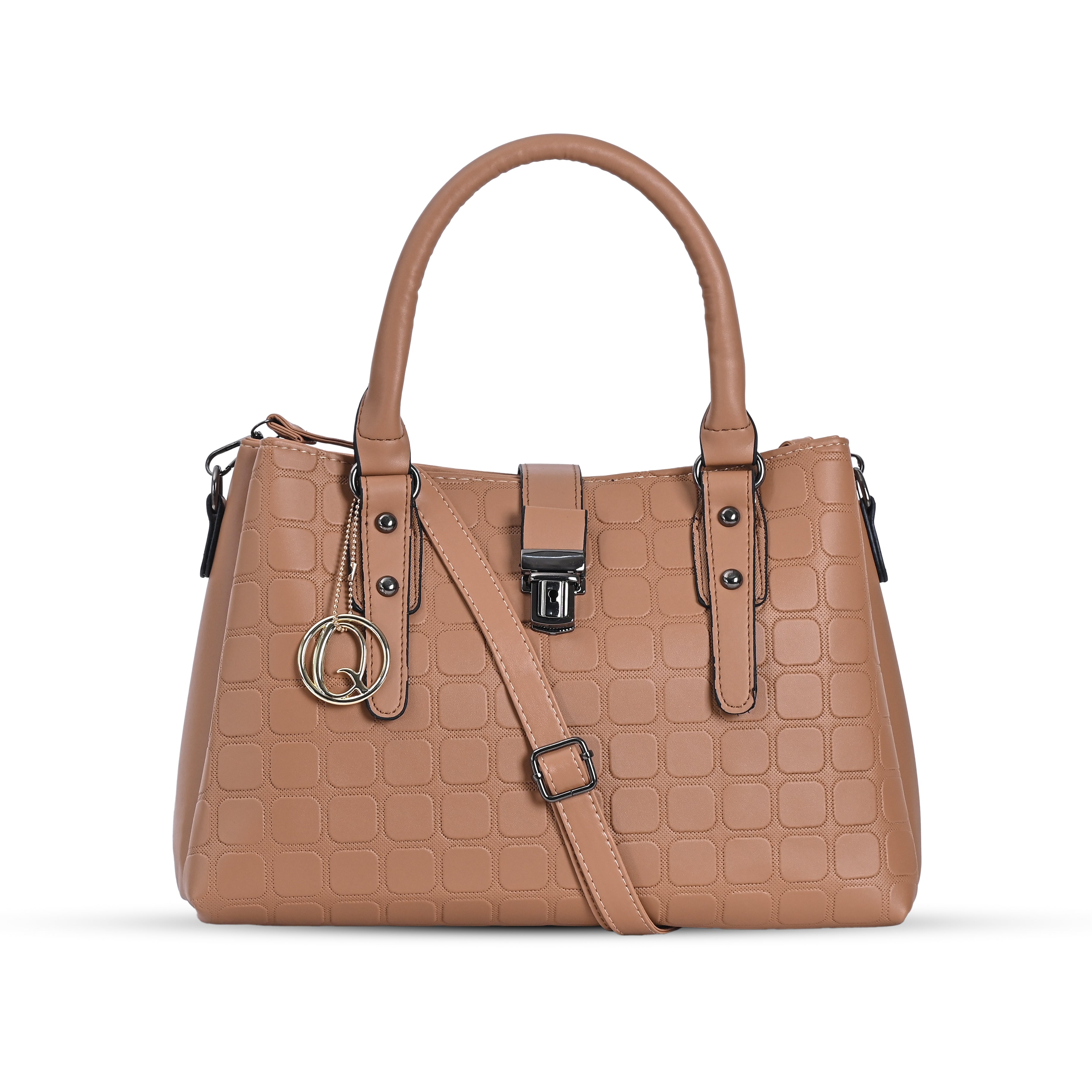 QIARRA Women's Beige Trendy Handbag Modern Everyday Handbag With Minimalist Design VB8034