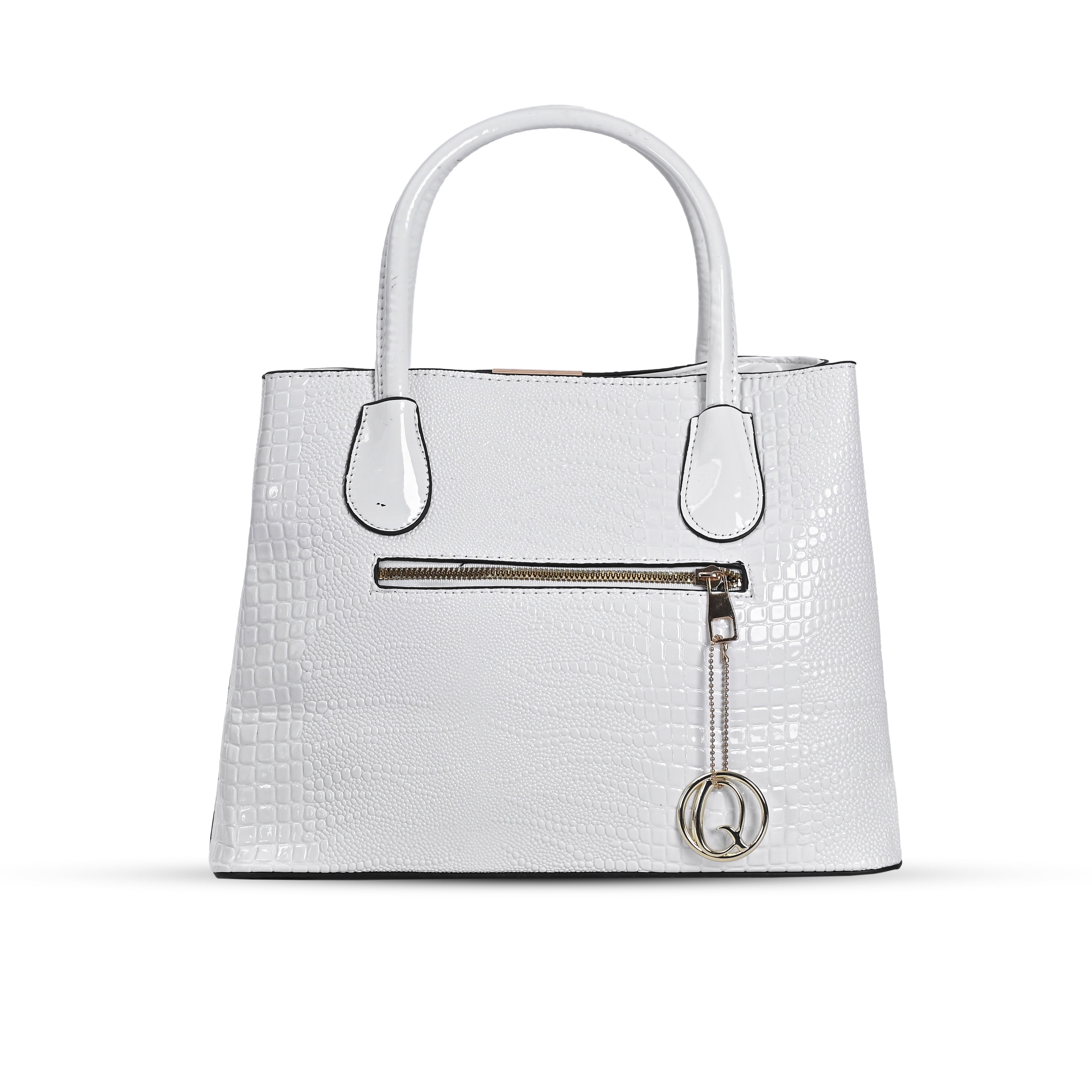 QIARRA Women White Premium Clutch Handbag, Soft & Secure Style Handbag for Women VB8084