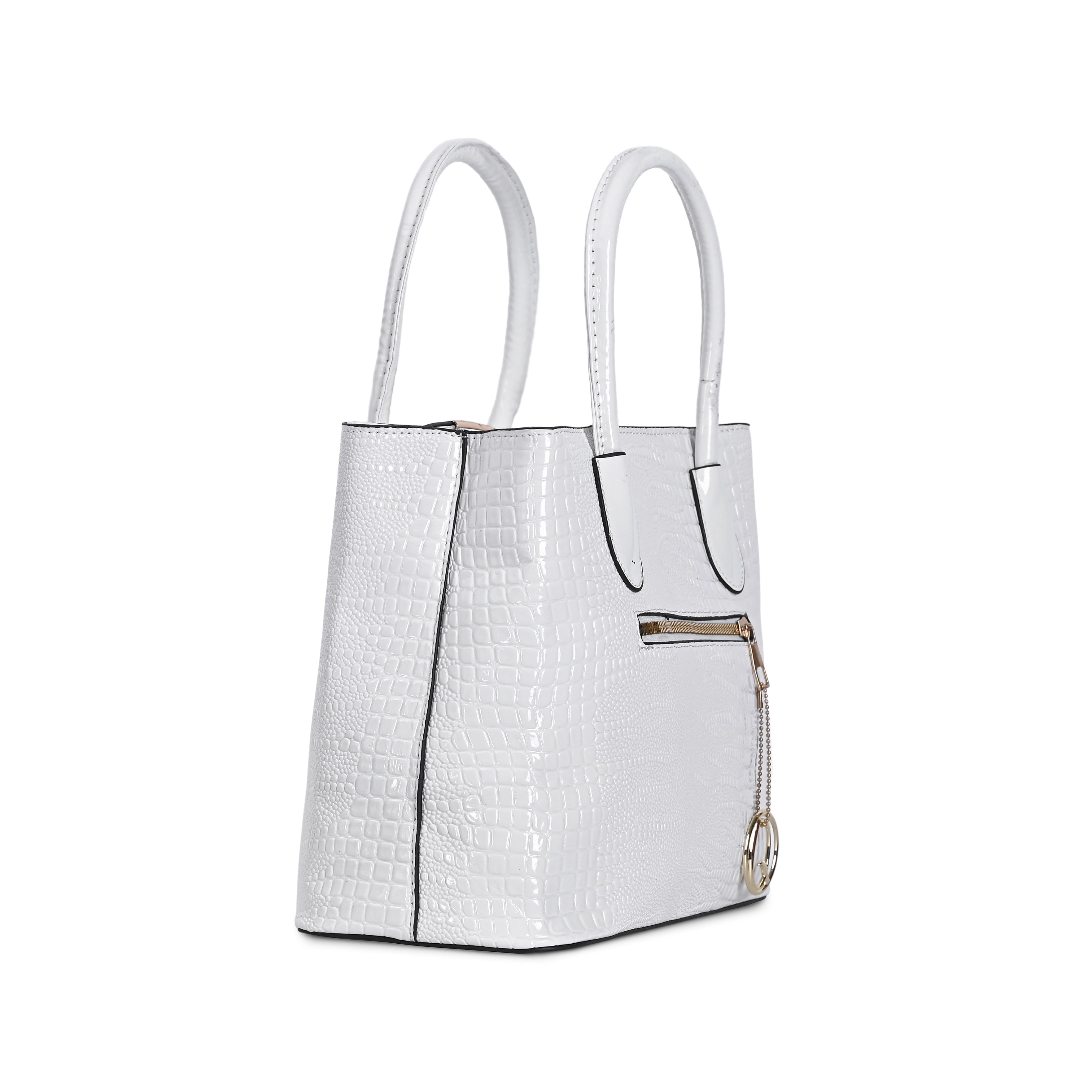 QIARRA Women White Premium Clutch Handbag, Soft & Secure Style Handbag for Women VB8084