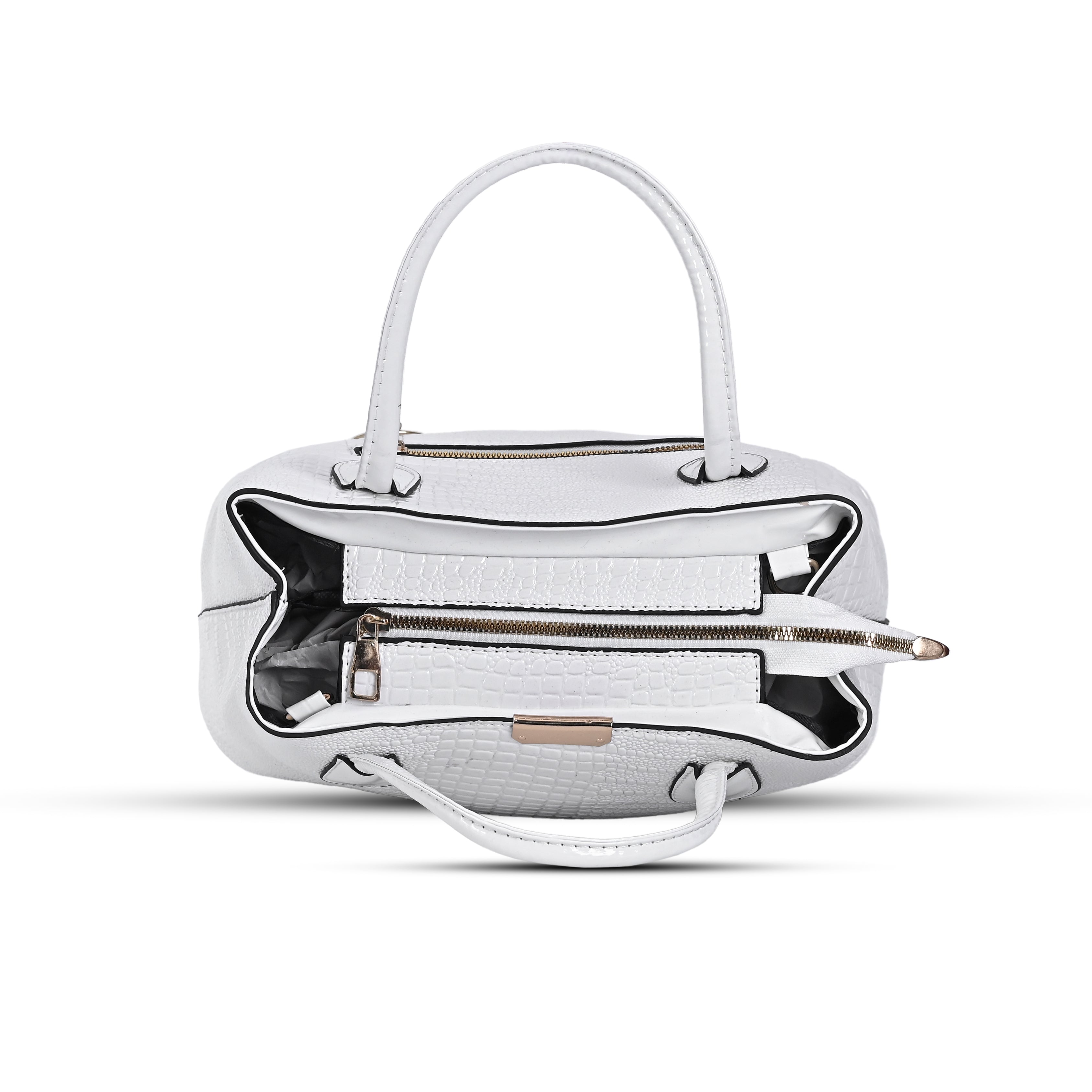 QIARRA Women White Premium Clutch Handbag, Soft & Secure Style Handbag for Women VB8084