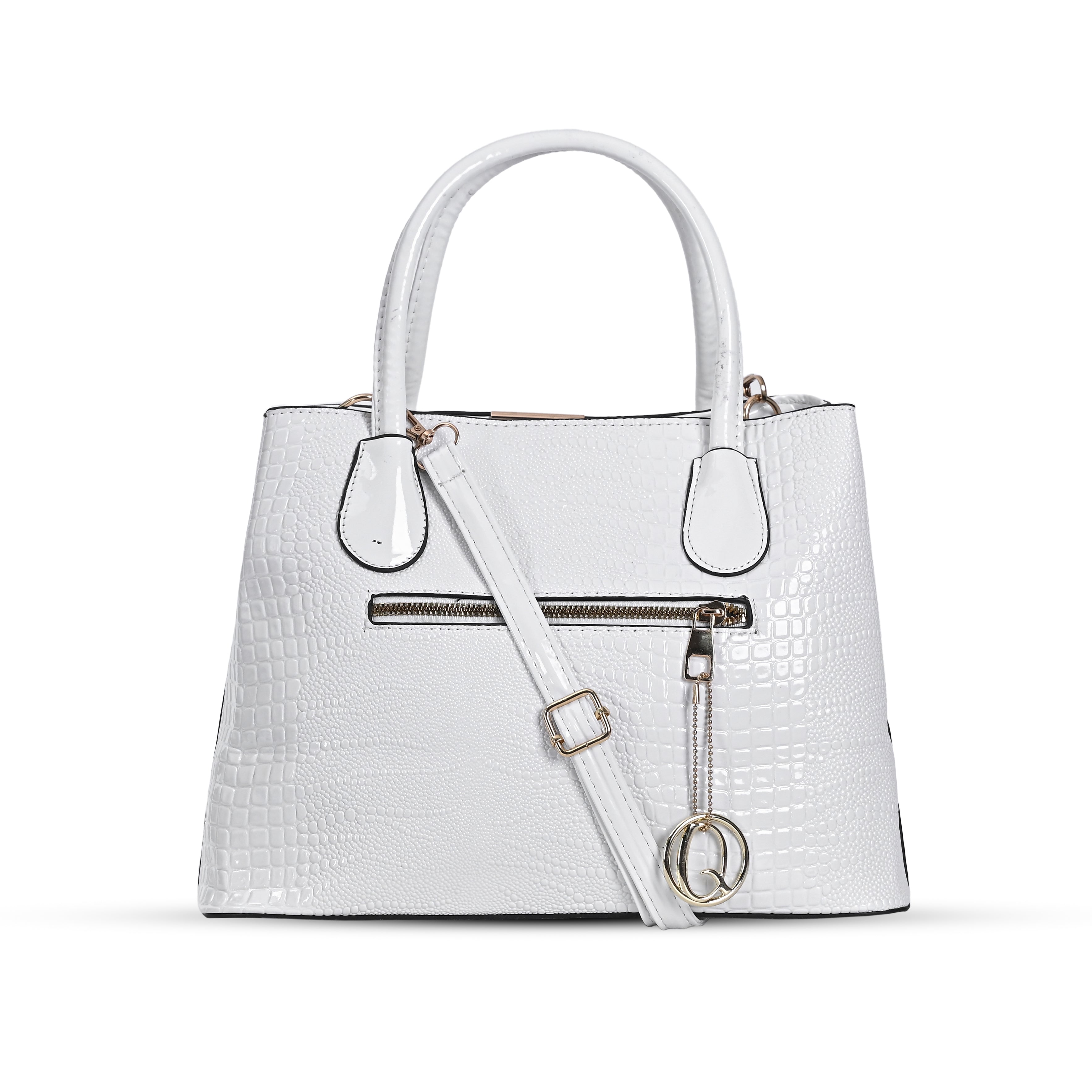 QIARRA Women White Premium Clutch Handbag, Soft & Secure Style Handbag for Women VB8084