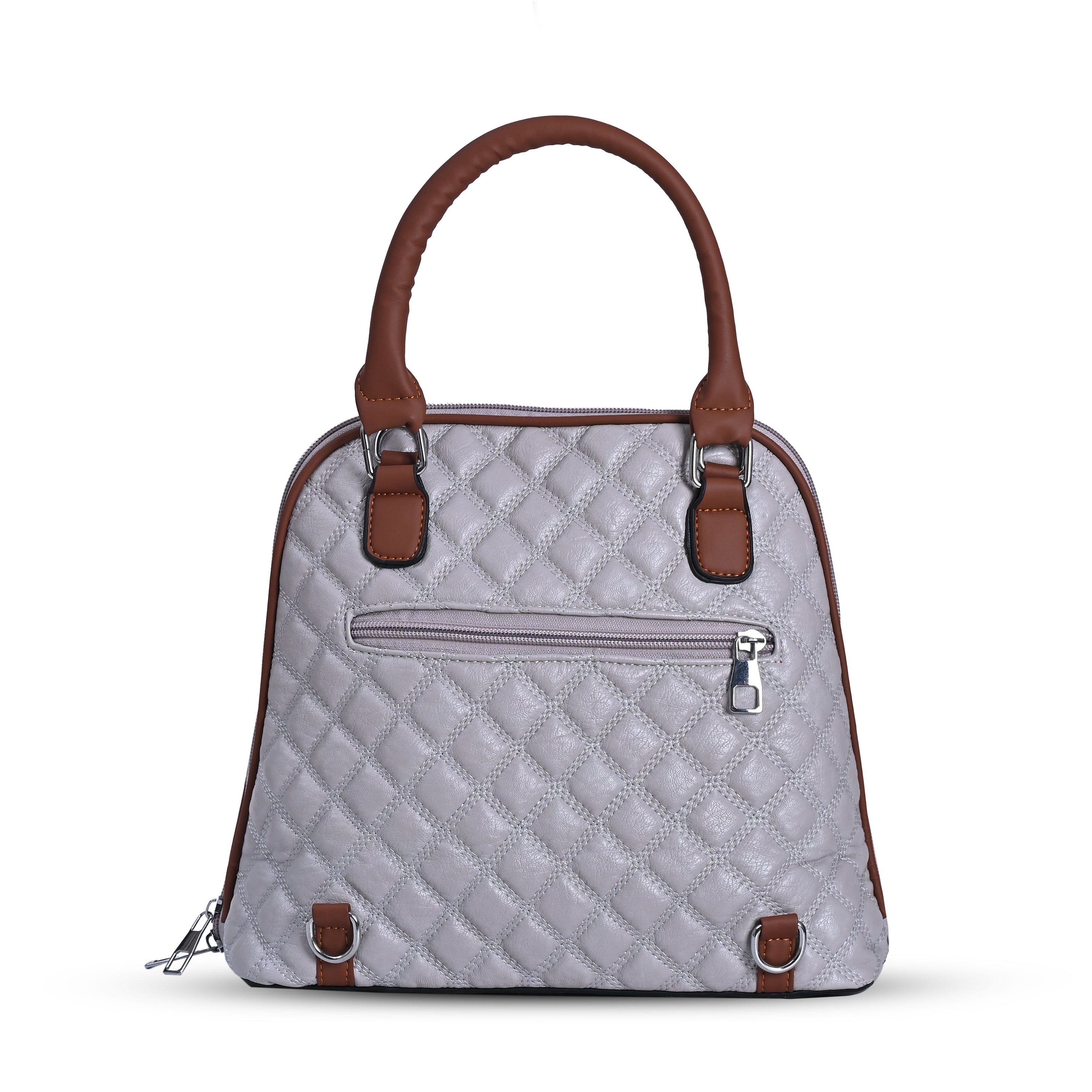 QIARRA Women's Off-White Hobo Handbag – Classic Soft Shoulder Bag with Zipper Closure VB8029