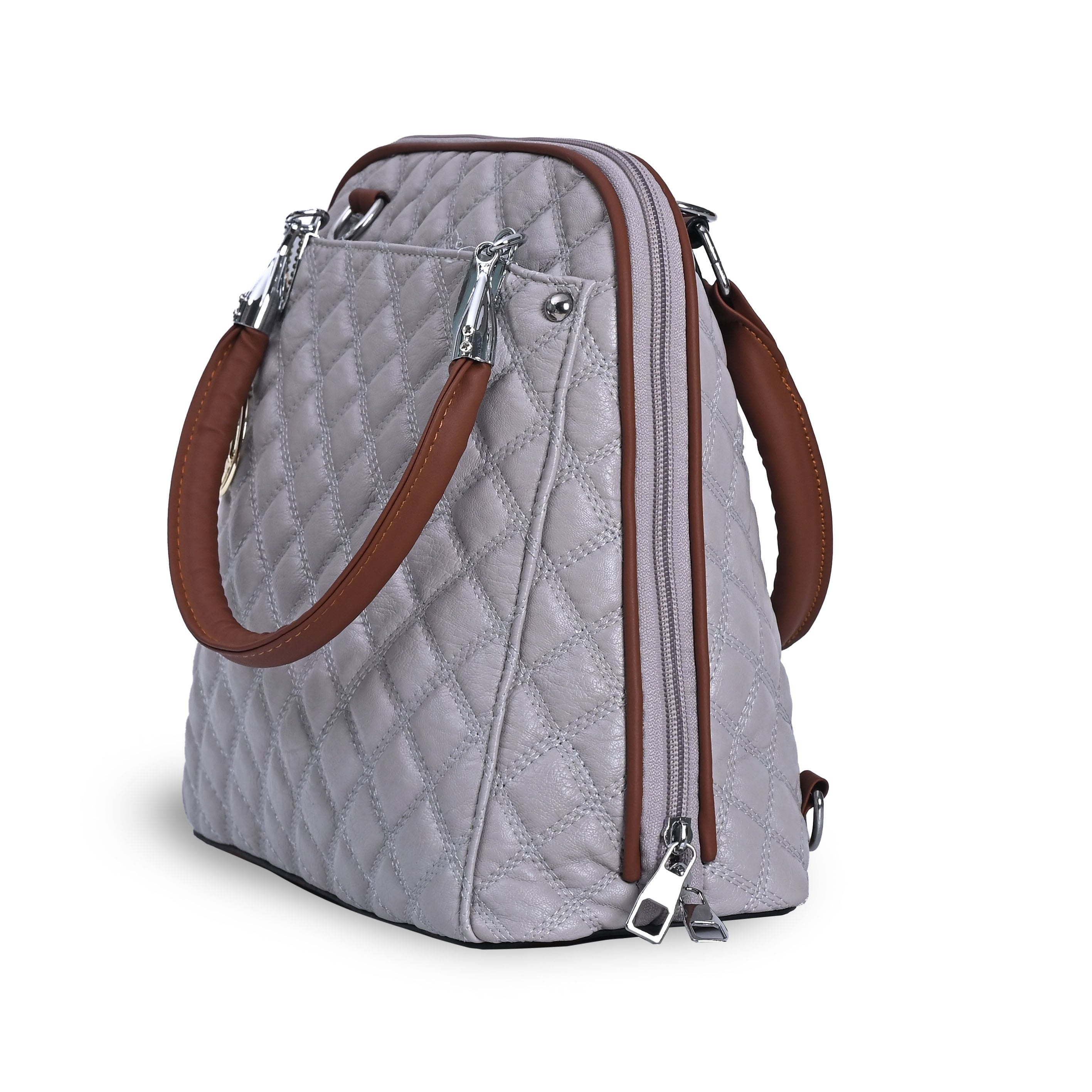 QIARRA Women's Off-White Hobo Handbag – Classic Soft Shoulder Bag with Zipper Closure VB8029