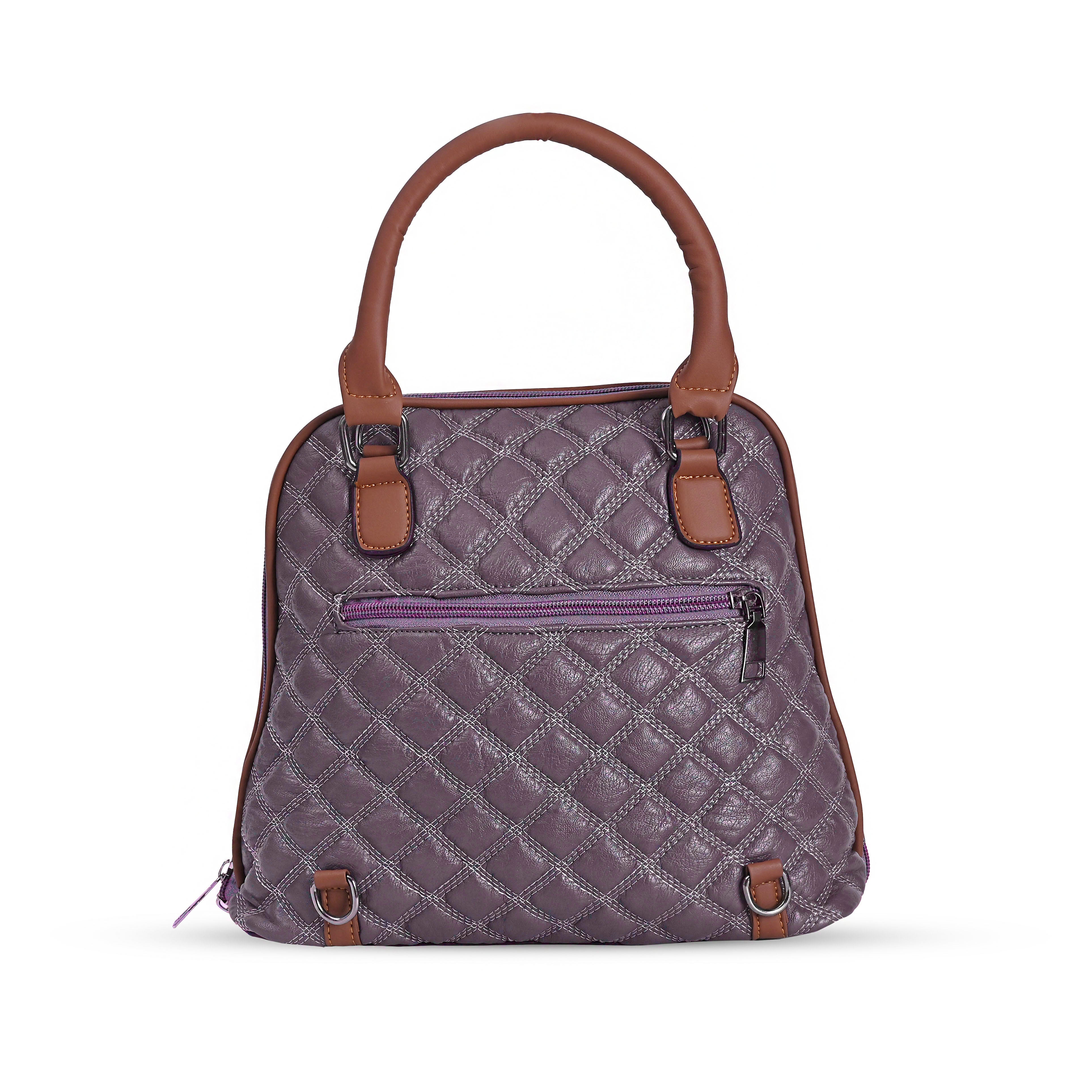 QIARRA Women's Purple Hobo Handbag – Classic Soft Shoulder Bag with Zipper Closure VB8031