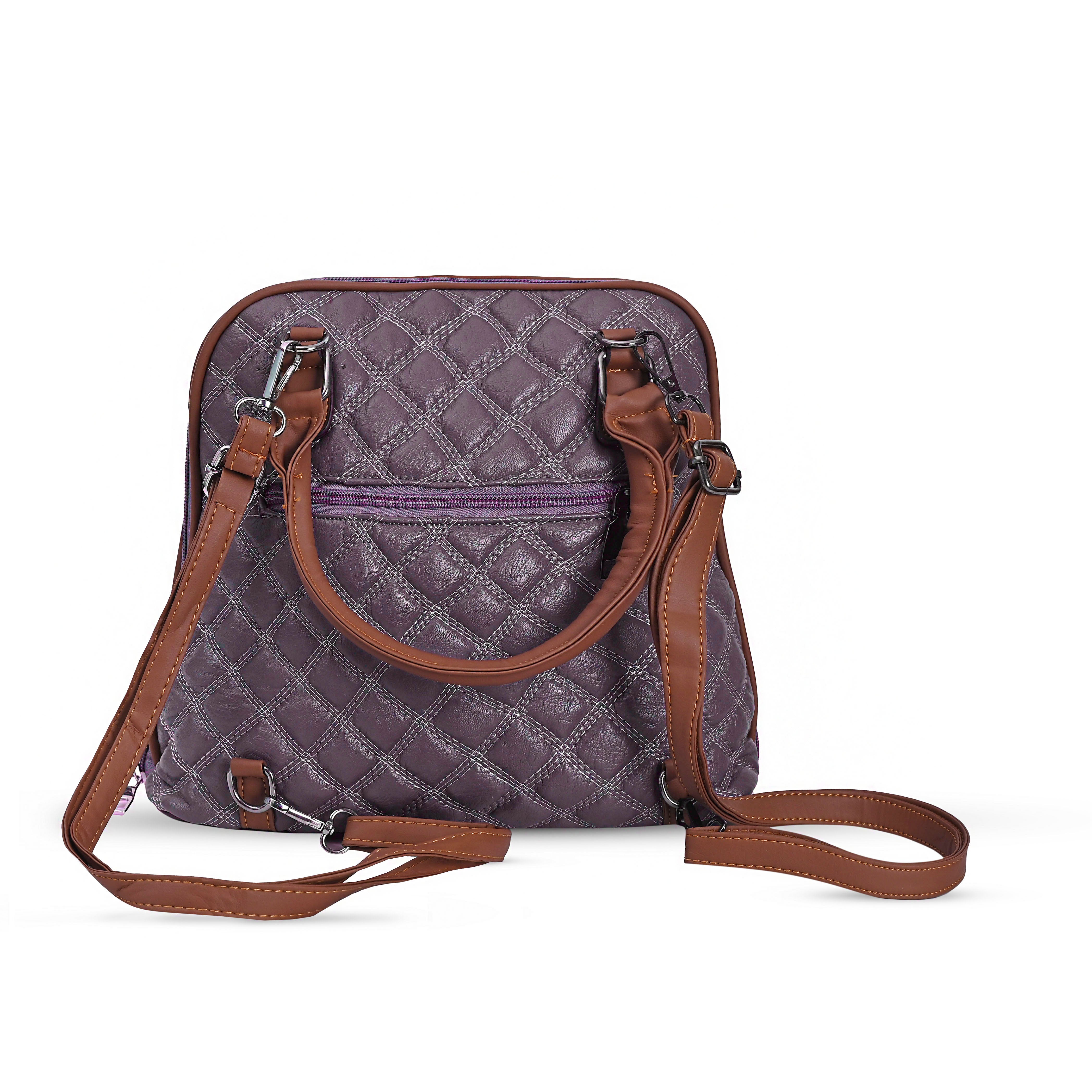 QIARRA Women's Purple Hobo Handbag – Classic Soft Shoulder Bag with Zipper Closure VB8031