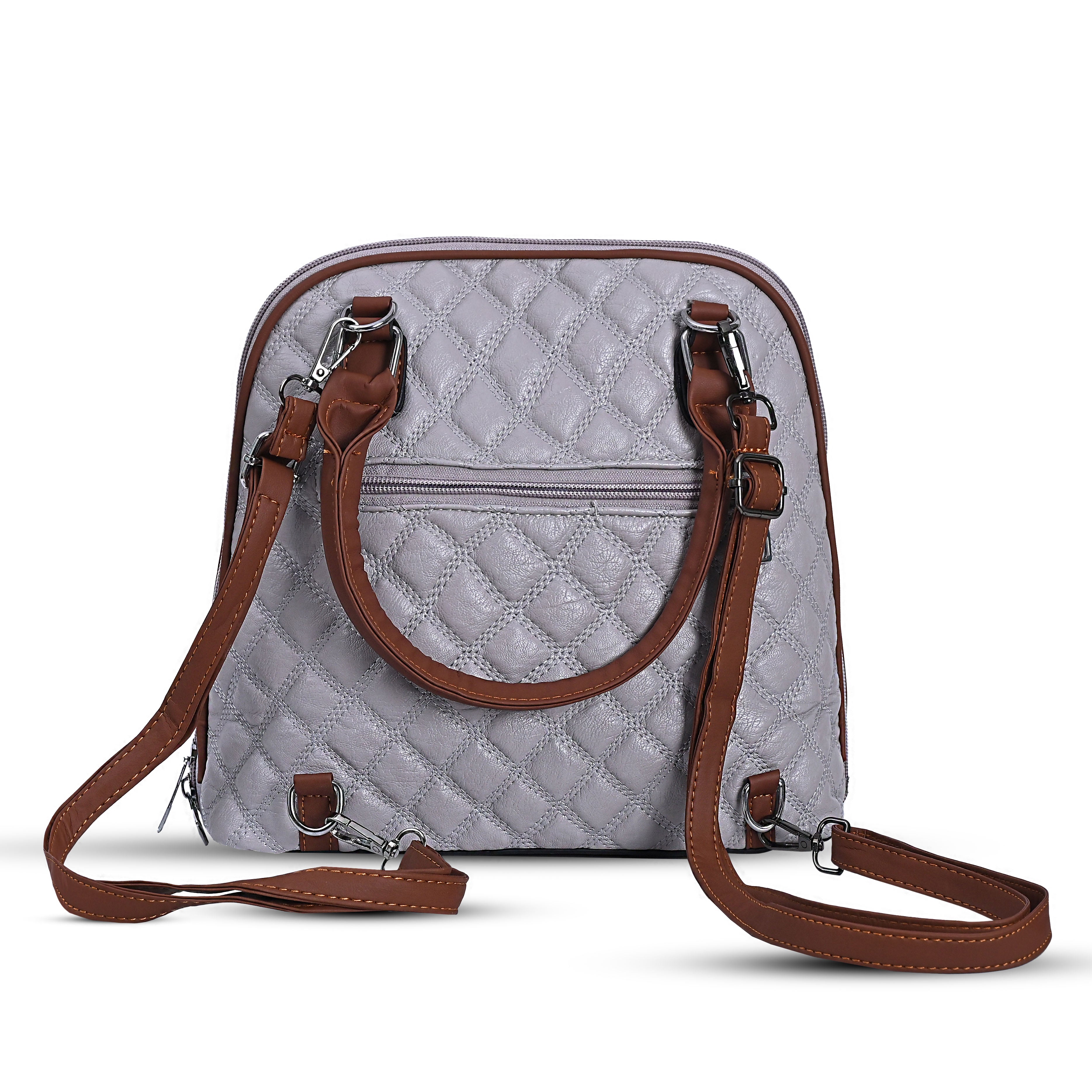 QIARRA Women's Off-White Hobo Handbag – Classic Soft Shoulder Bag with Zipper Closure VB8029