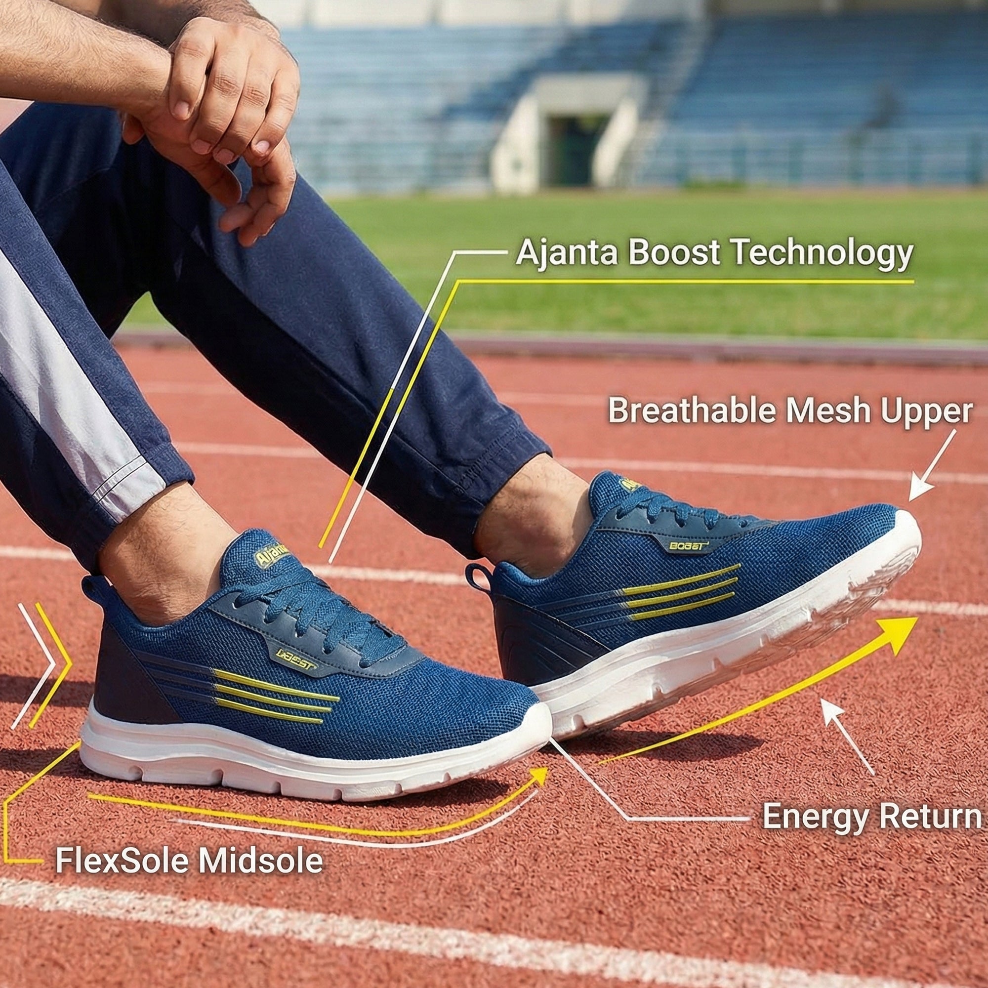 Ajanta Men’s Lace-Up Sports Shoe