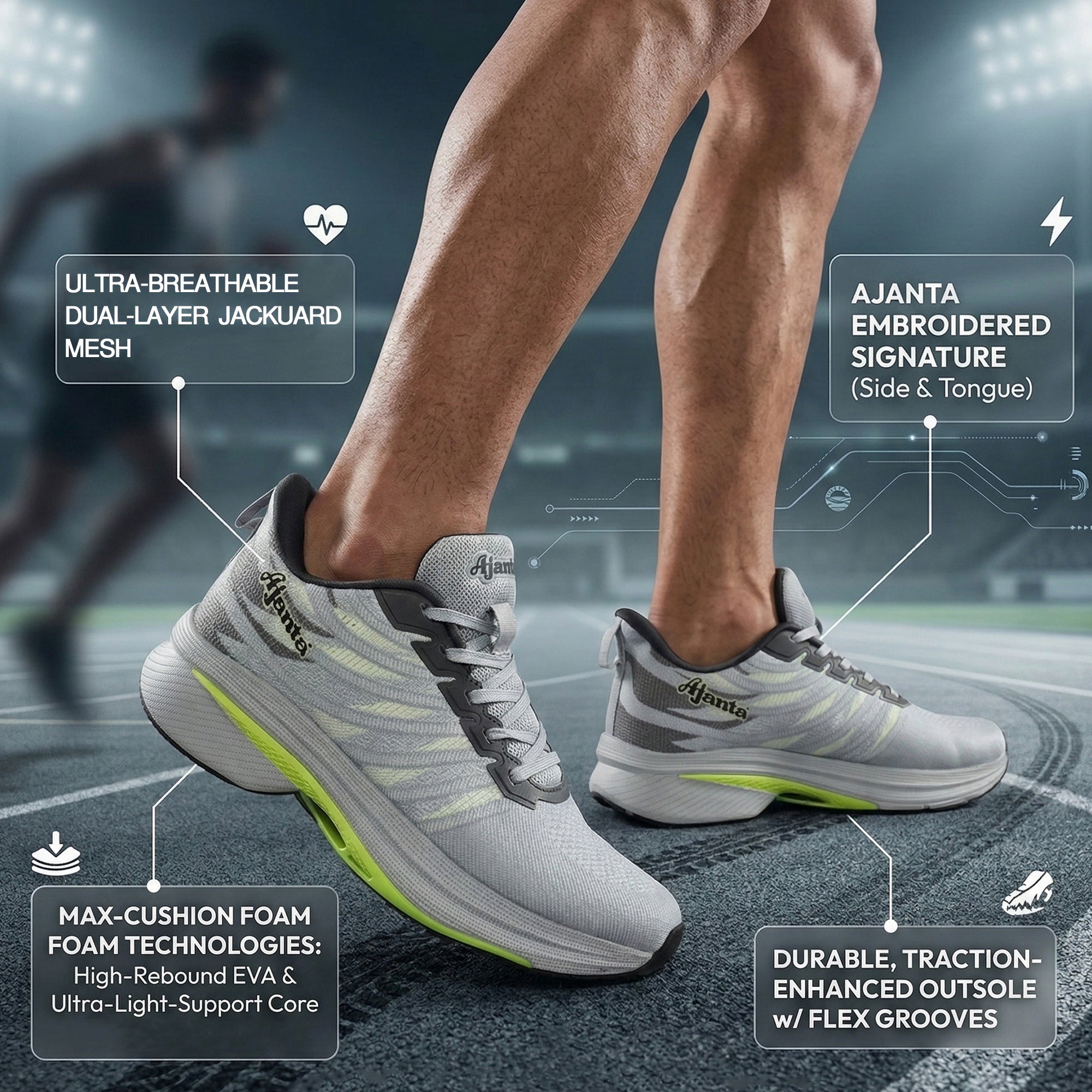 Ajanta Men’s Velocity Blaze Running Shoes