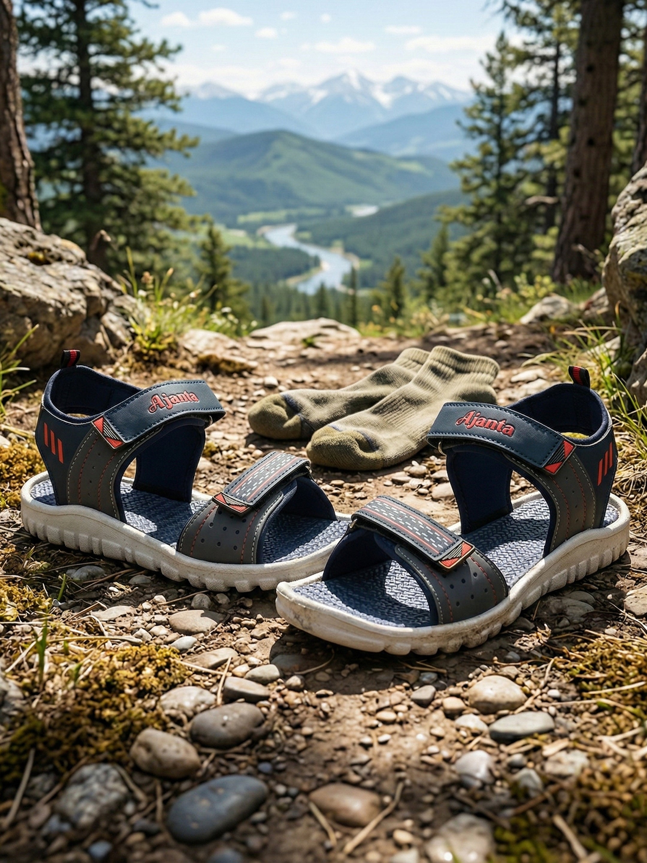 Ajanta Men’s Sports Sandals with Velcro Strap