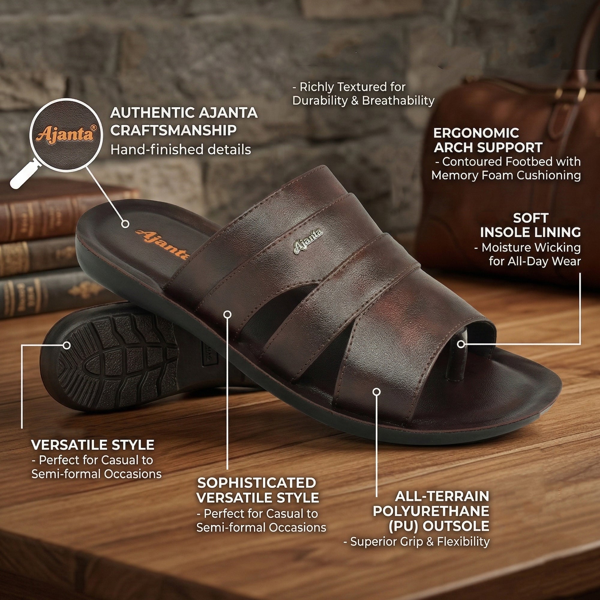Ajanta Men’s Lightweight Anti-Slip Sandals