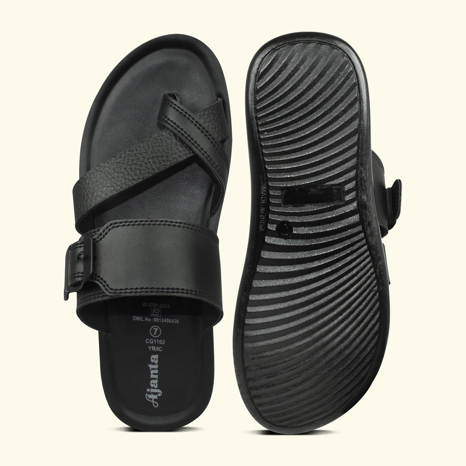 Ajanta Tan All-Day Comfort Slip on Sandal for Men | Daliy-Wear | Anti Slip Sandal For Men