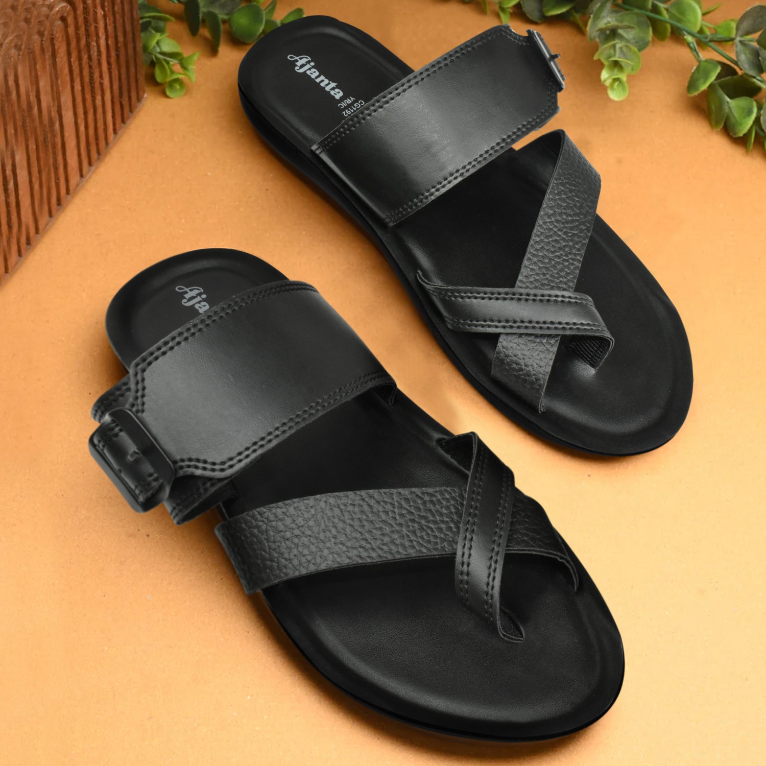 AJANTA  Black All-Day Comfort Slippers for Men | Casual Flip-Flop | Home Use | Daliy-Wear | Anti Slip For Men's EG3013