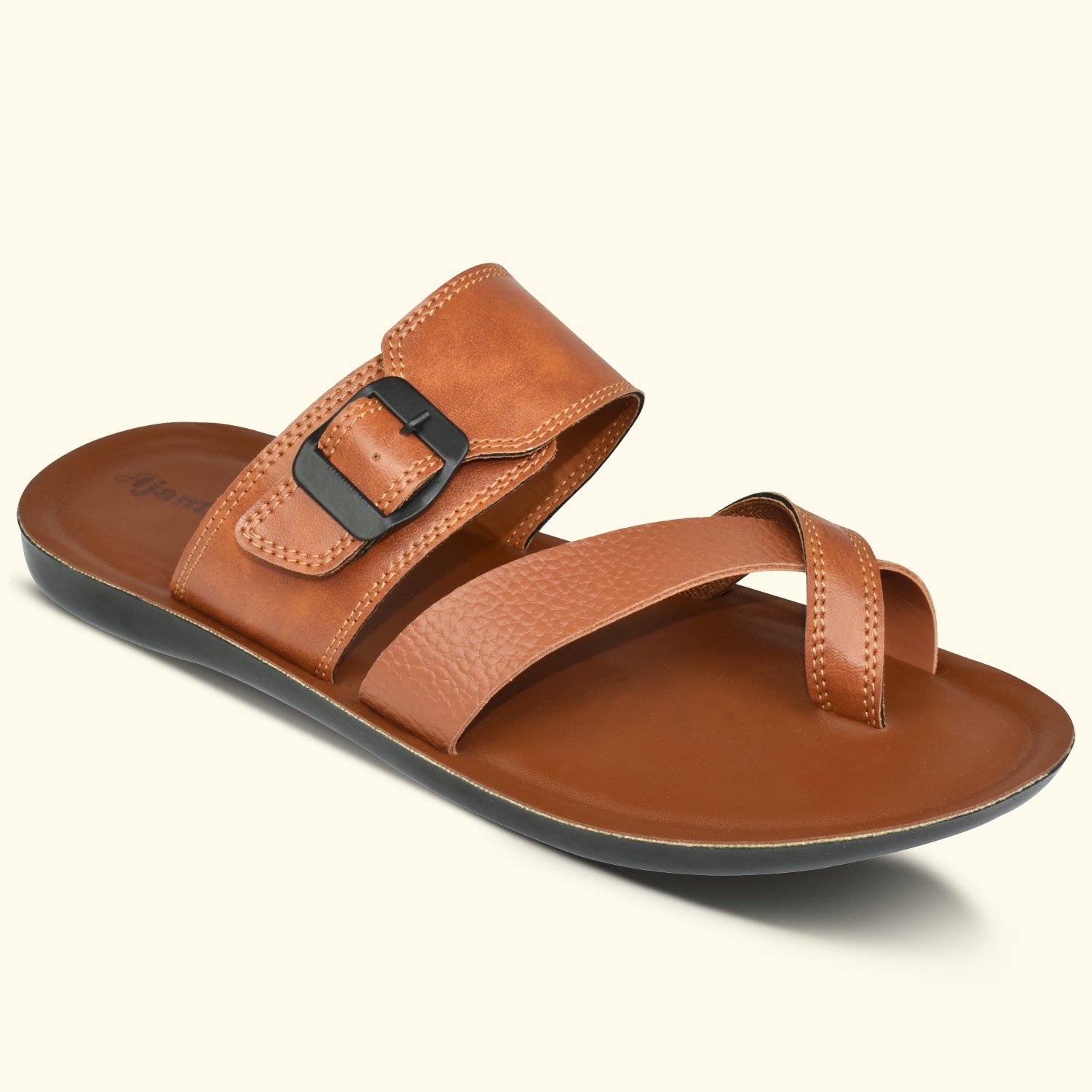 AJANTA Tan All-Day Comfort Slippers for Men | Casual Flip-Flop | Home Use | Daliy-Wear | Anti Slip For Men's EG3014