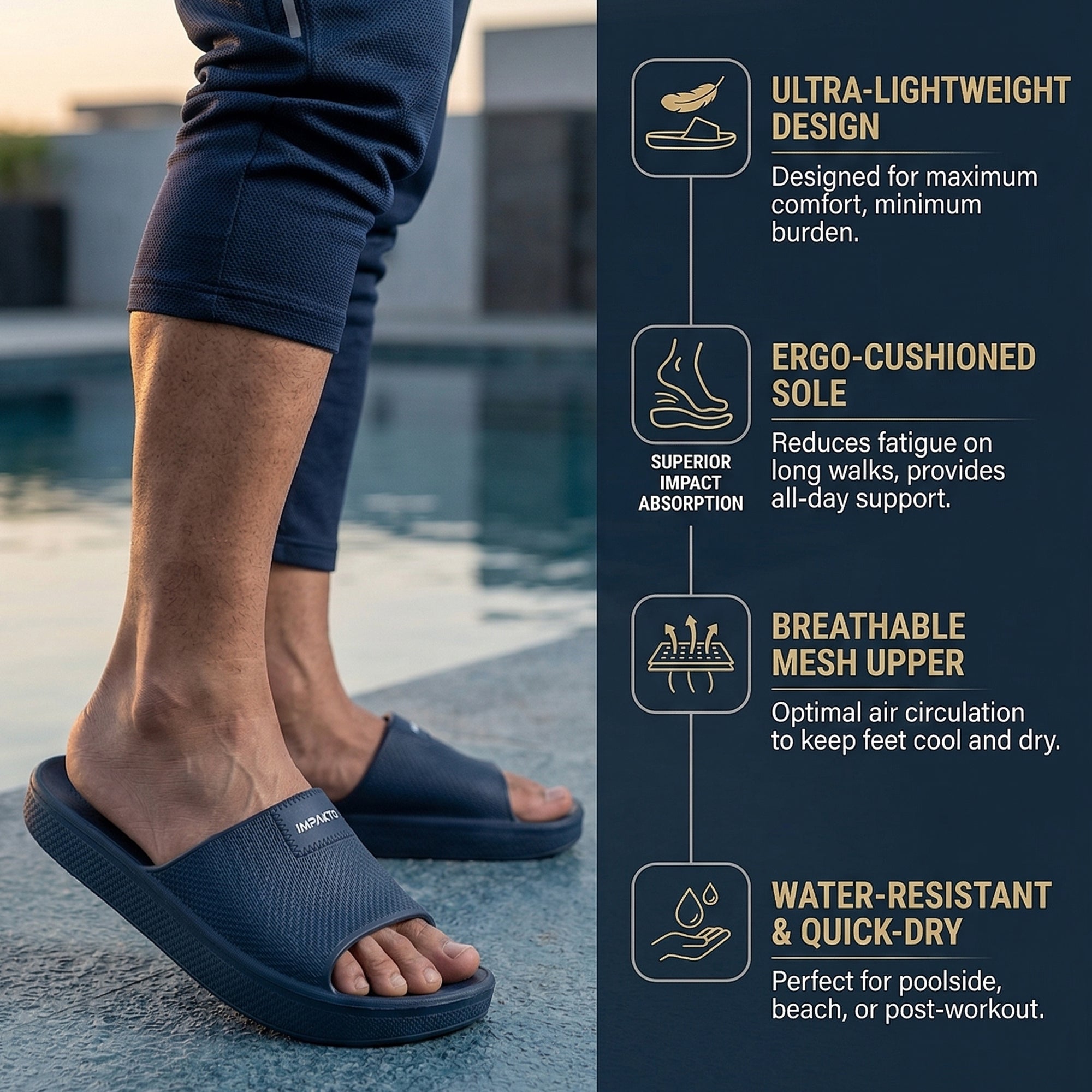 Ajanta Men’s Lightweight Non-Slip Sliders