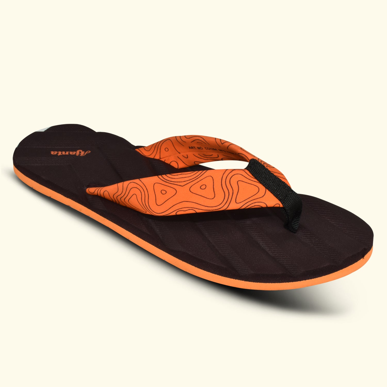 Ajanta Men's Brown Slip-On Chappal | Lightweight EVA Sole | Durable Synthetic Upper | Comfortable Daily Sandal EG3035