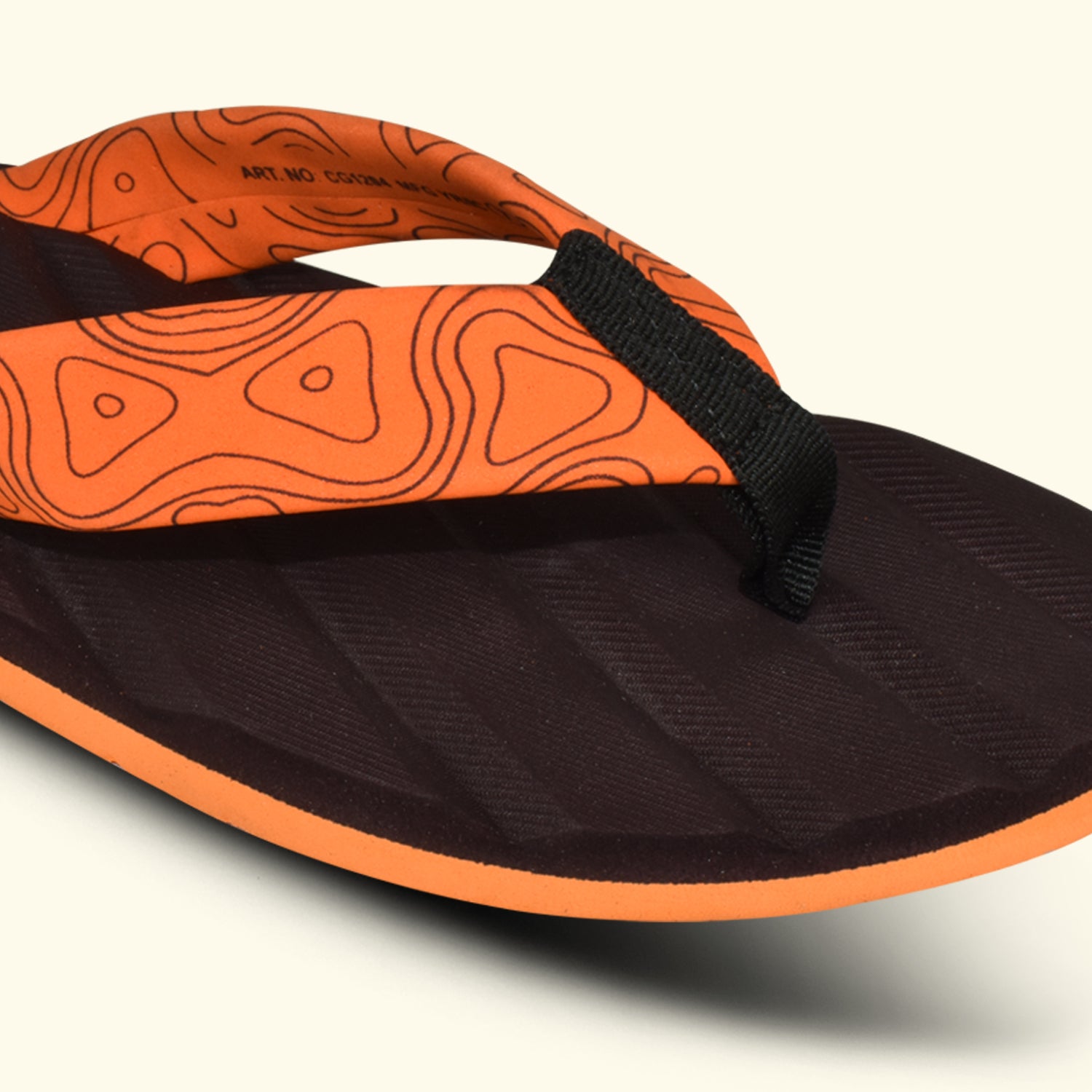 Ajanta Men's Brown Slip-On Chappal | Lightweight EVA Sole | Durable Synthetic Upper | Comfortable Daily Sandal EG3035