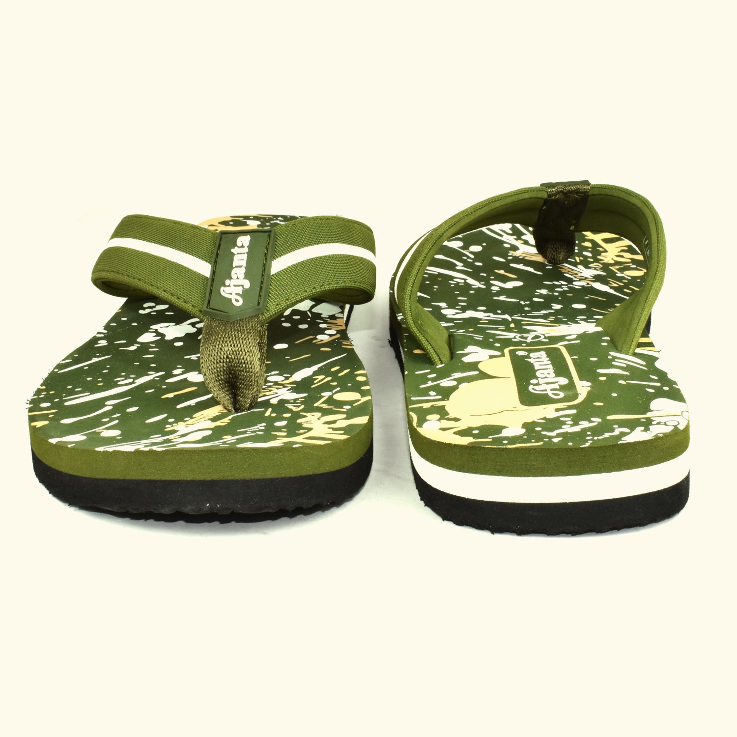 Ajanta Men’s Green Slip-On Chappal | Durable Synthetic Upper | Lightweight EVA Sole | Comfortable Everyday Wear Slipper