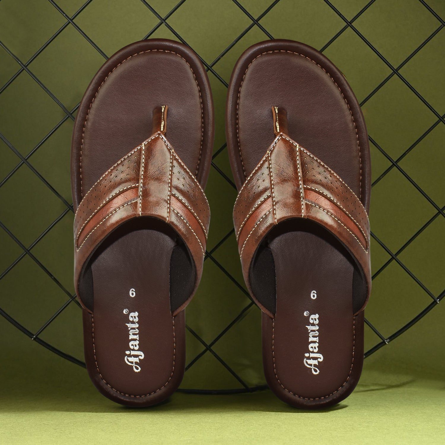 Ajanta Men Brown Thong Style Cushioned Footbed Sandal for Men EG3040