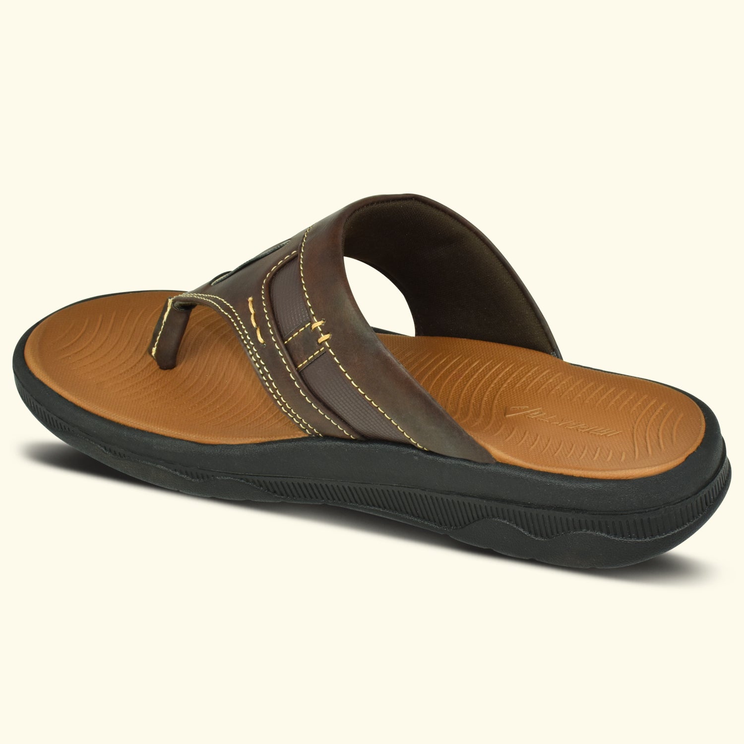 Ajanta Men Brown V-Style Cushioned Footbed Sandal EG3041