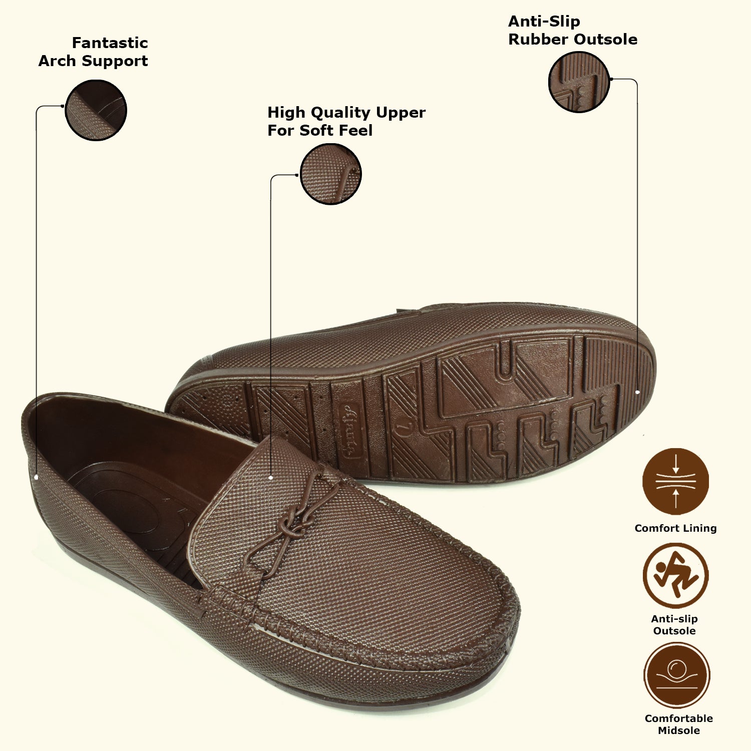 Ajanta Anti-Skid & Waterproof Slip-On Loafers for Men